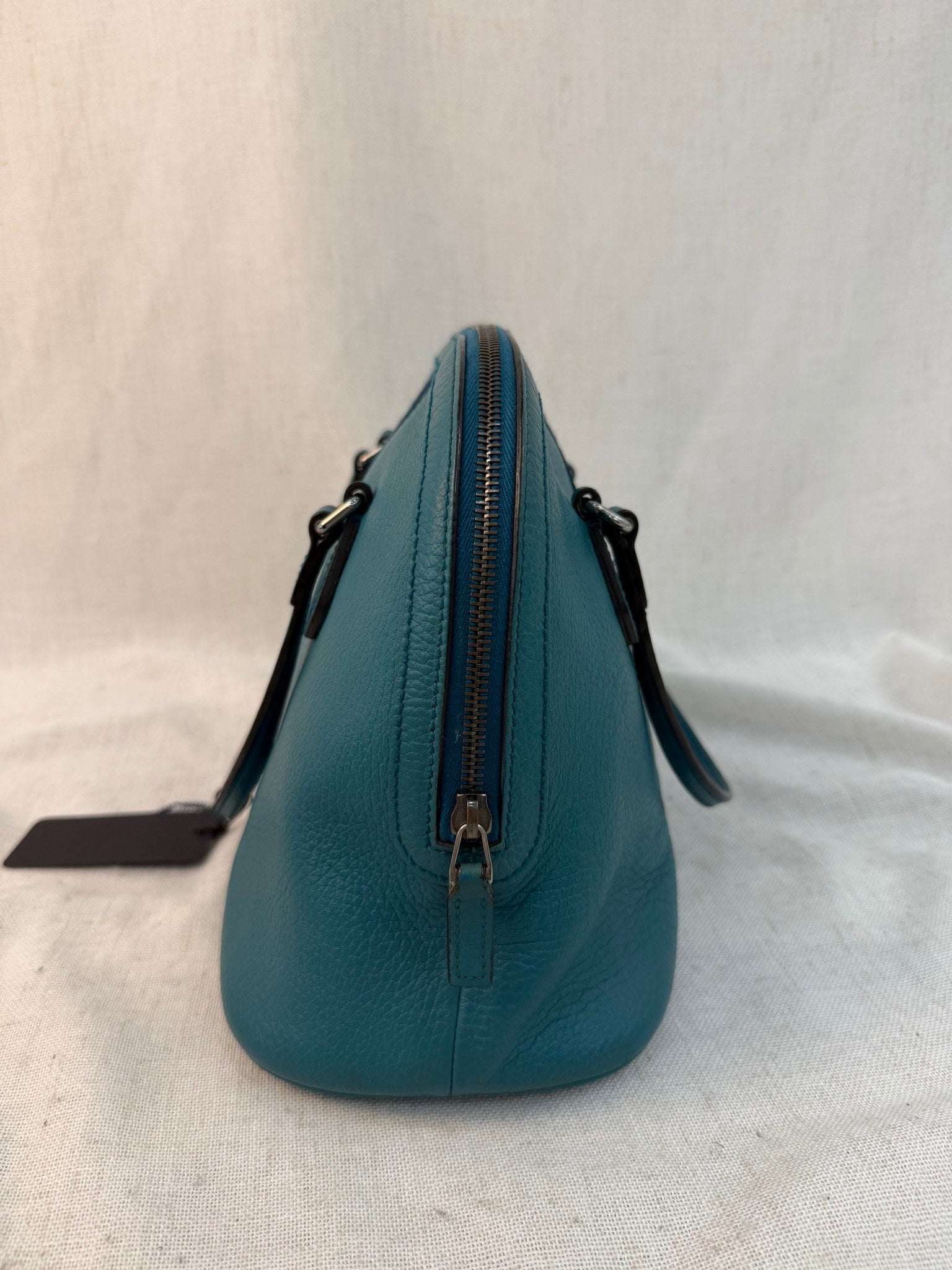 Gucci Dark Teal Leather Medium Web Dome Handbag