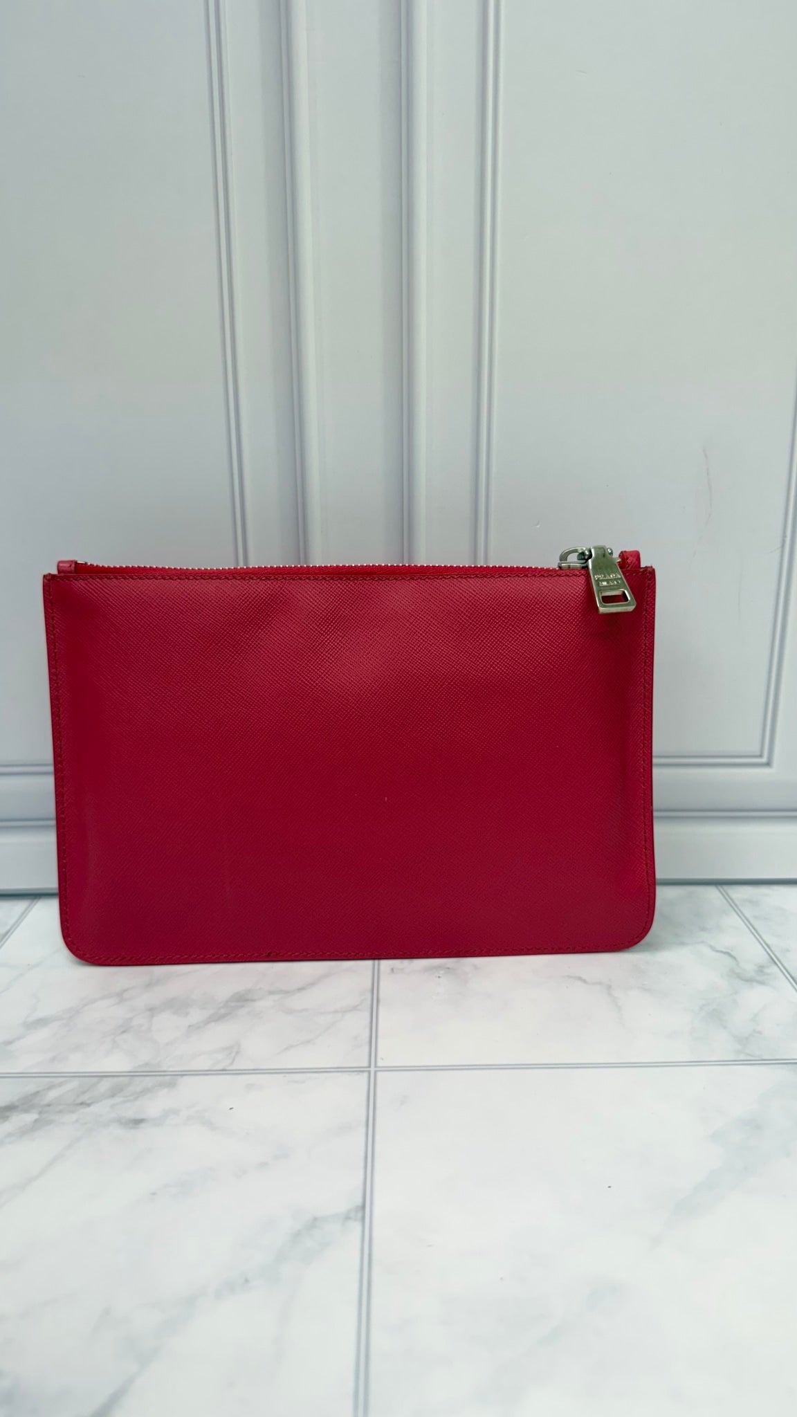Prada Pink Multicolor Saffiano Leather Pouch