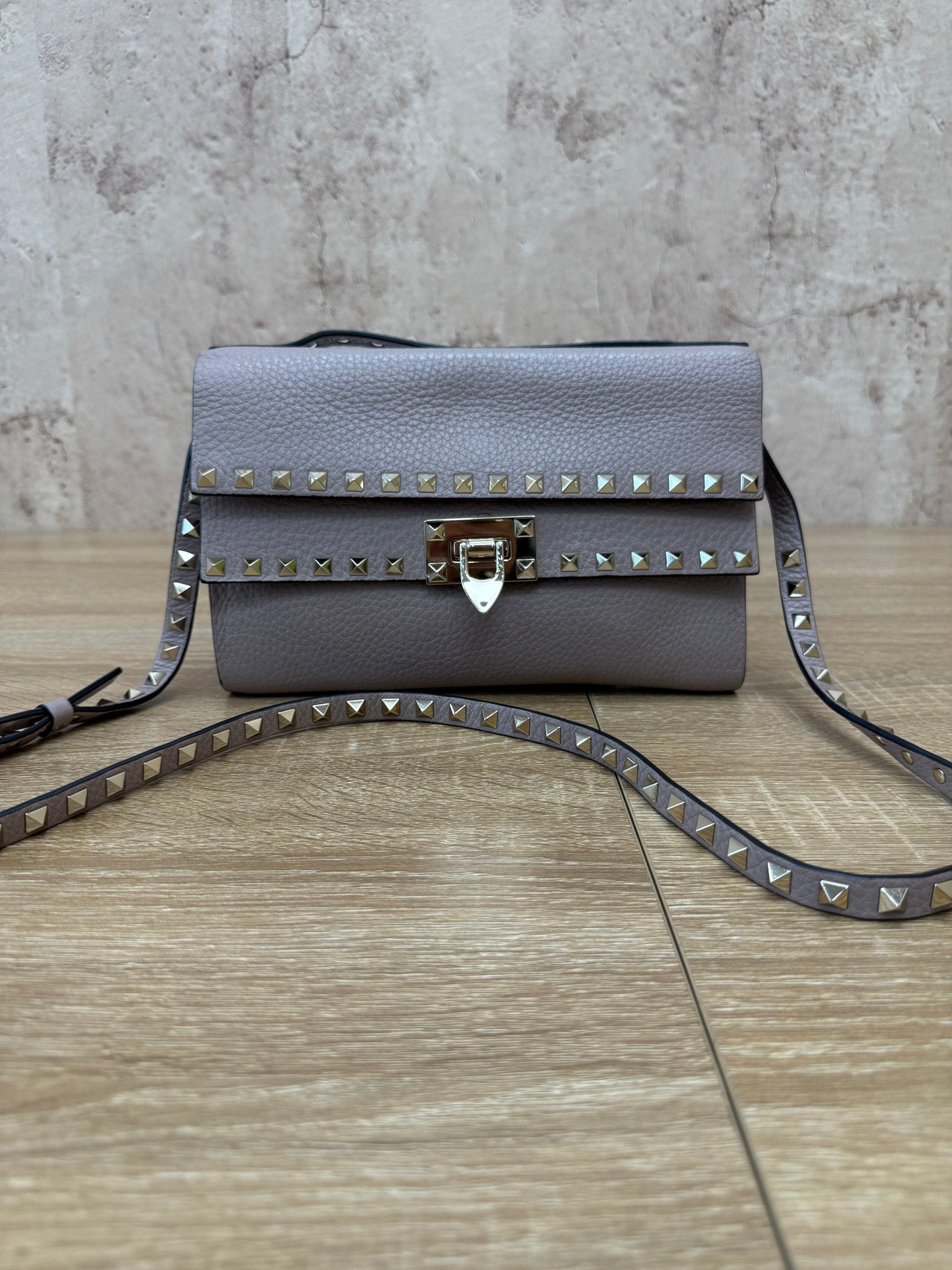 Valentino Dusty Rose Rockstud Two Pocket Crossbody