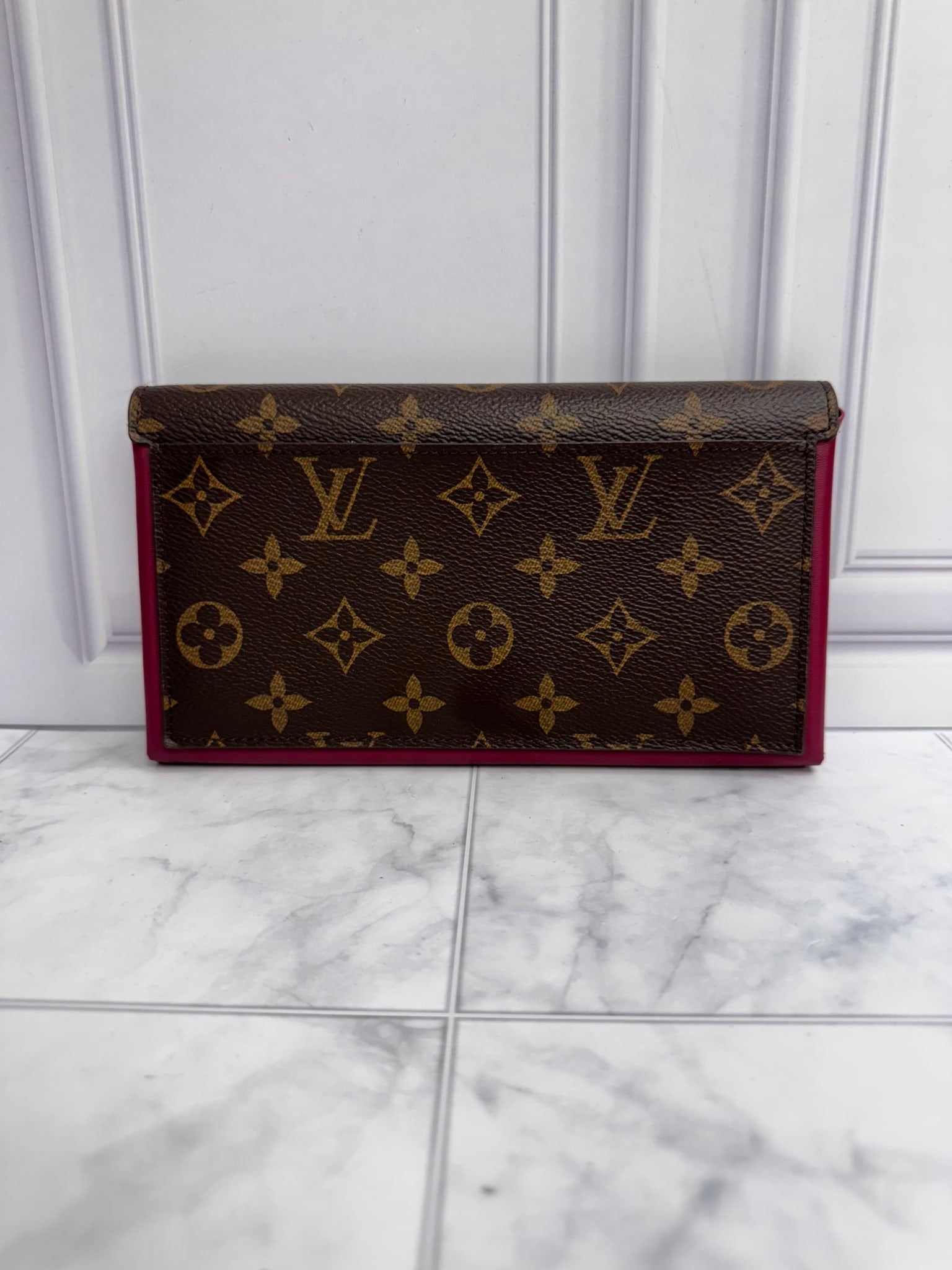 Louis Vuitton Monogram And Fuchsia Portefeuille Flore Long Wallet