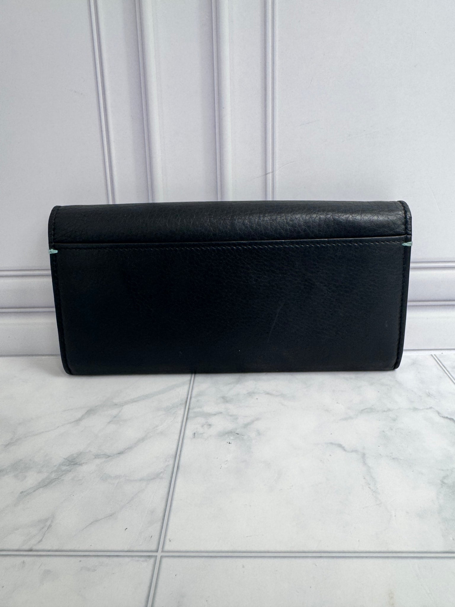 Tiffany & Co. Black Grained Leather Bifold Long Wallet