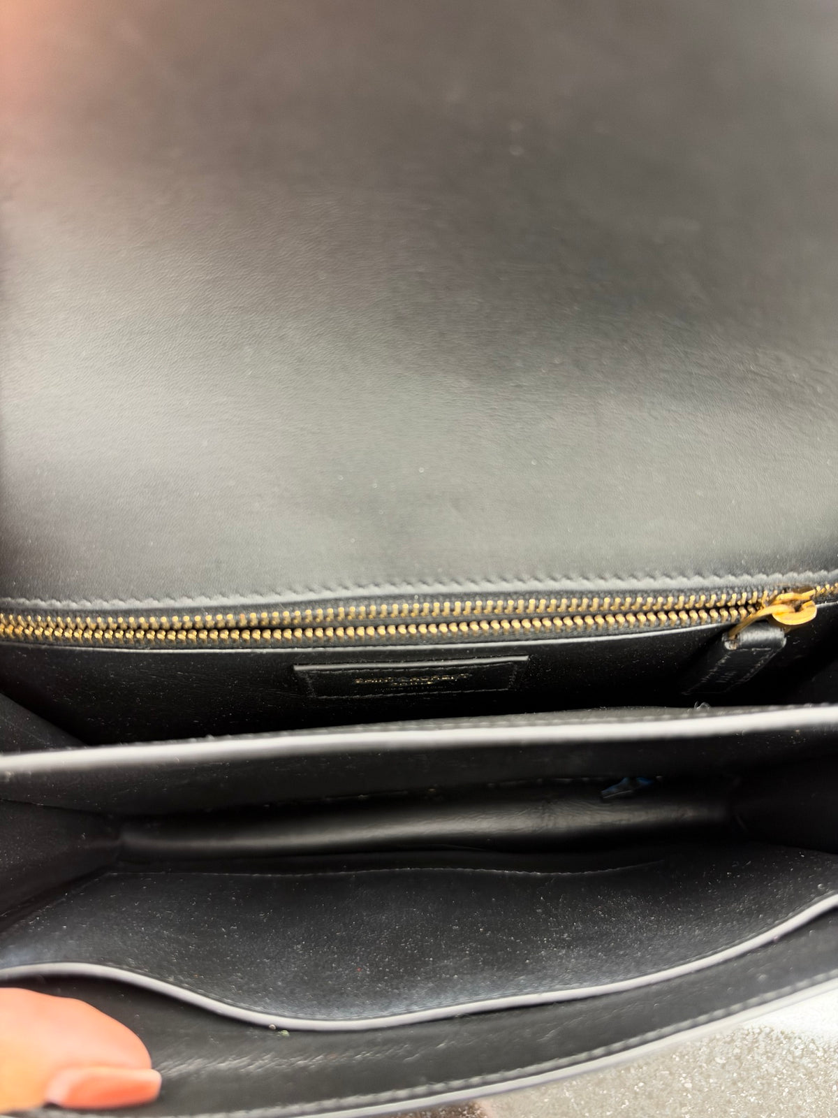 Saint Laurent YSL Black Leather Cassandra Chain Shoulder Bag
