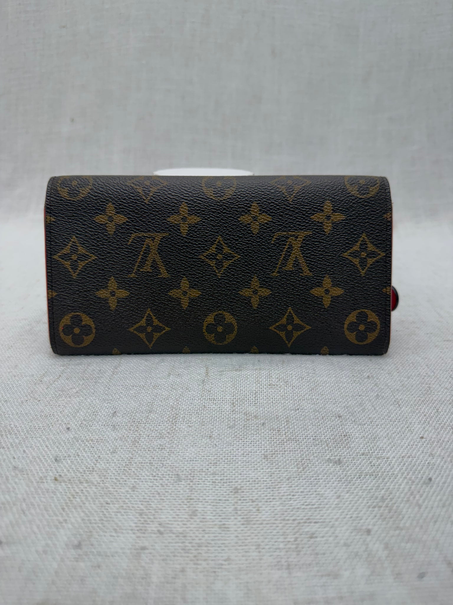 Louis Vuitton Monogram & Red Flower Emilie Wallet