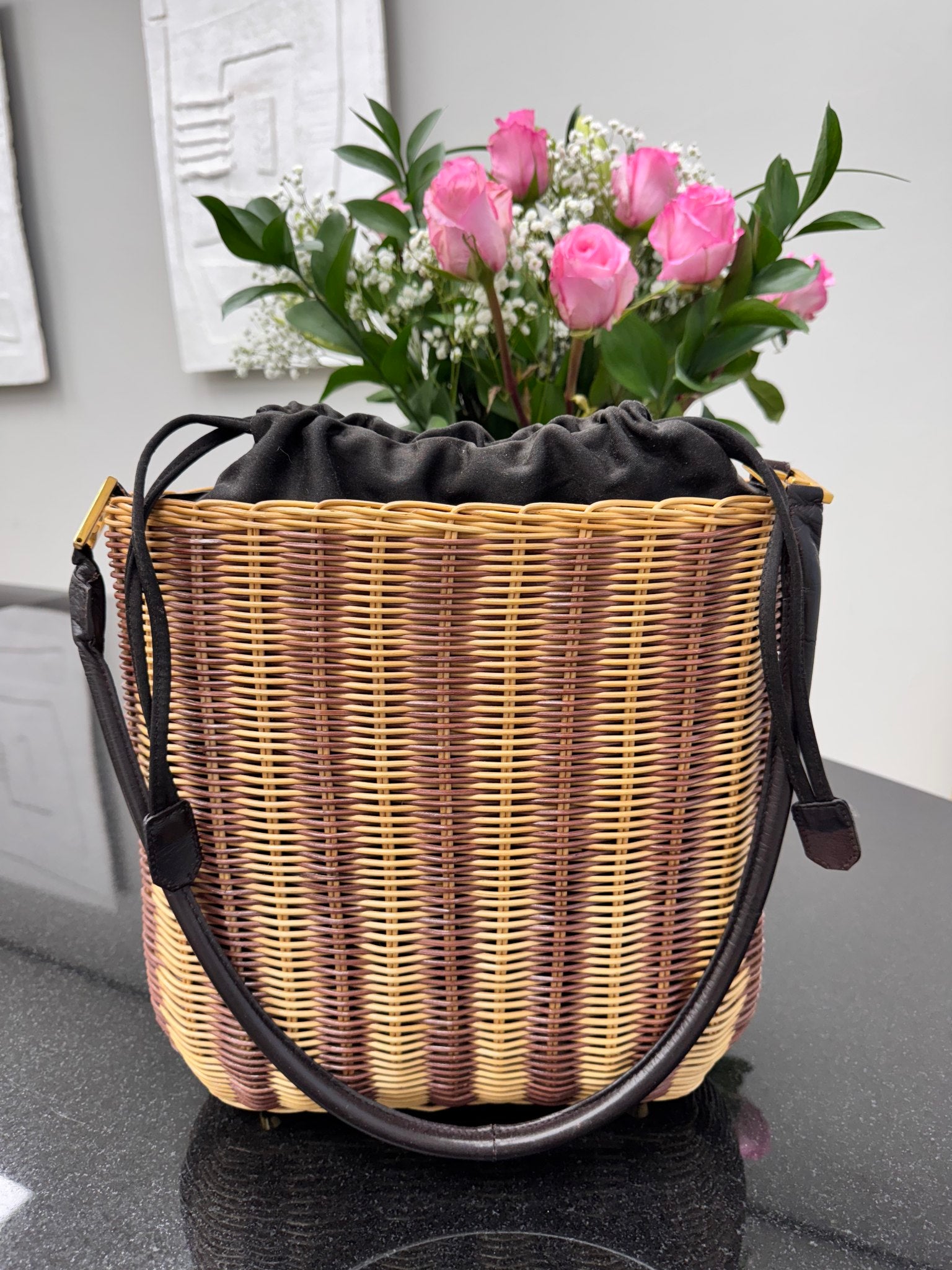 Fendi Rattan Basket Shoulder Bag