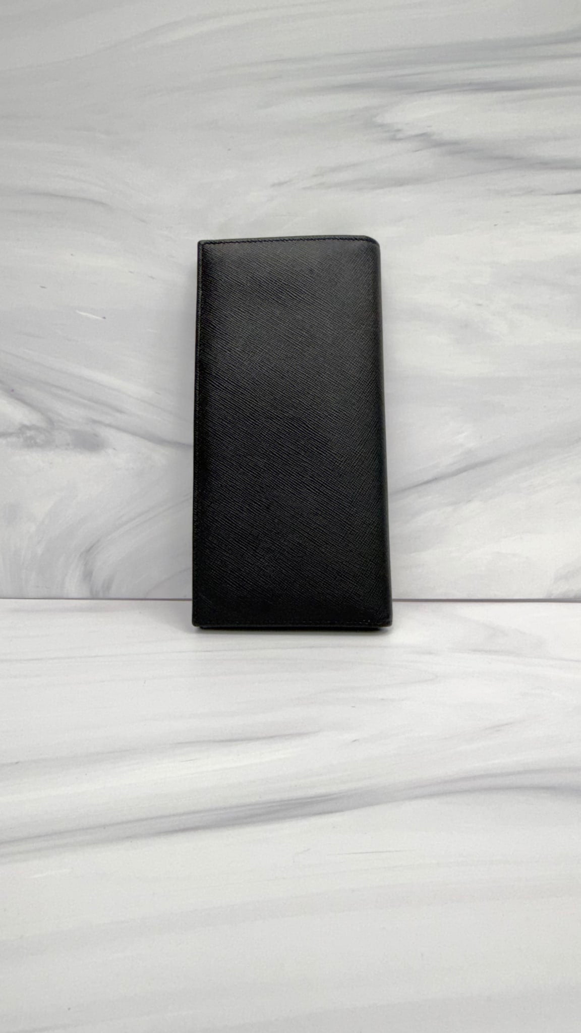 Prada Black Saffiano Leather Bifold Long Wallet