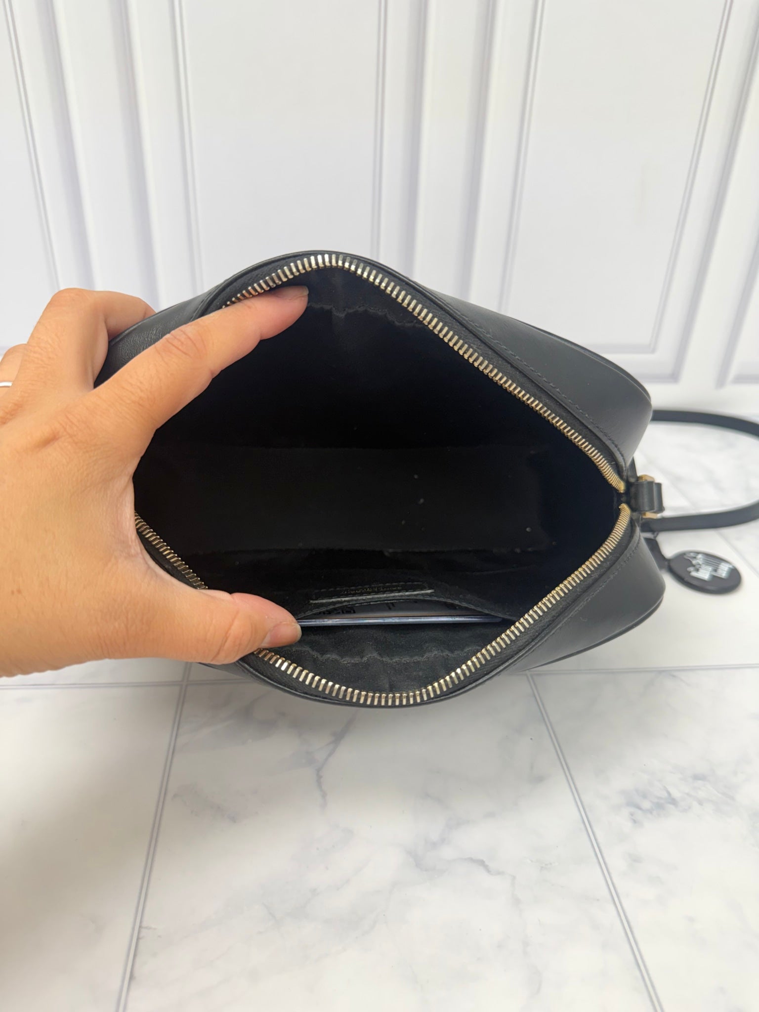 Saint Laurent YSL Black Calfskin Leather Lou Camera Bag
