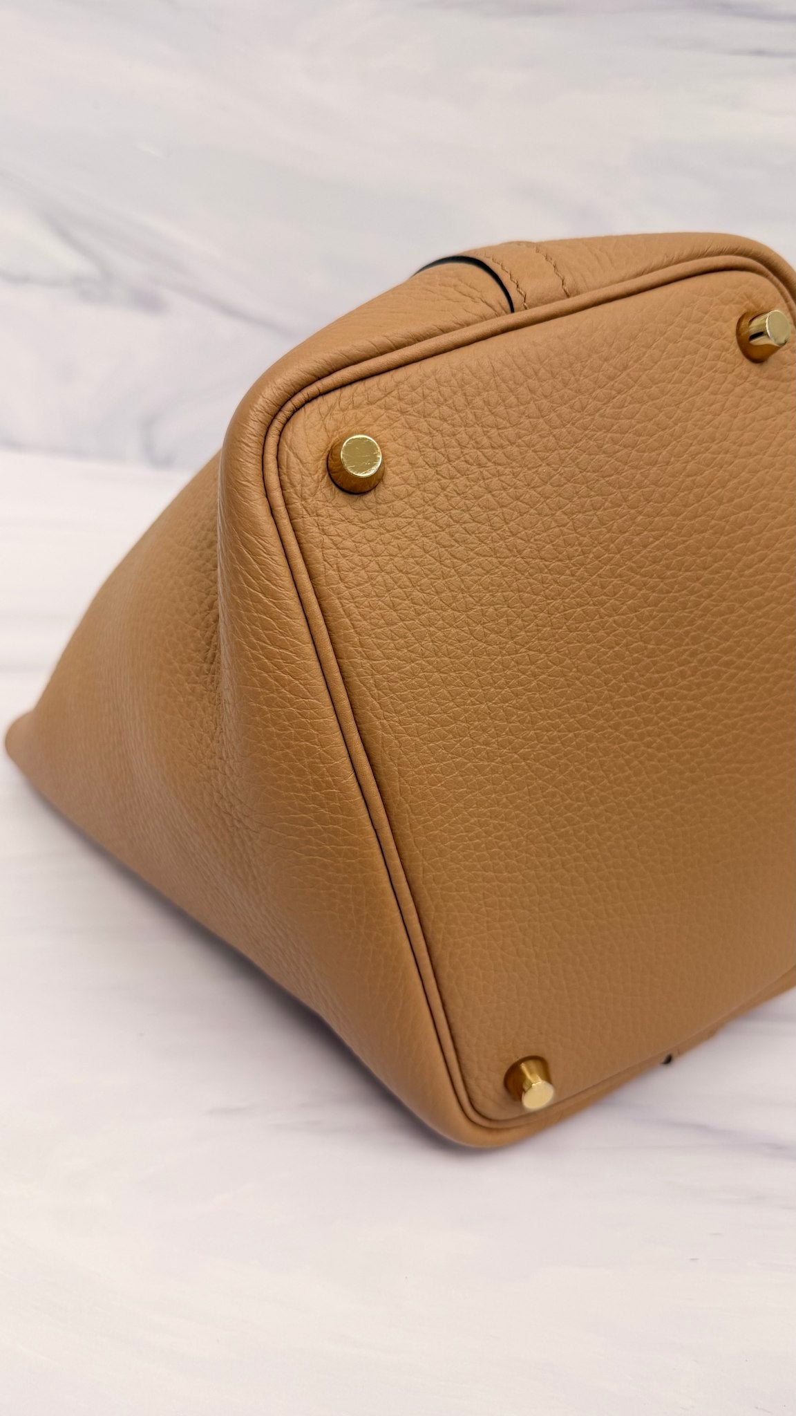 Hermes Biscuit Taurillon Clemence Leather Picotin Lock 18 Handbag