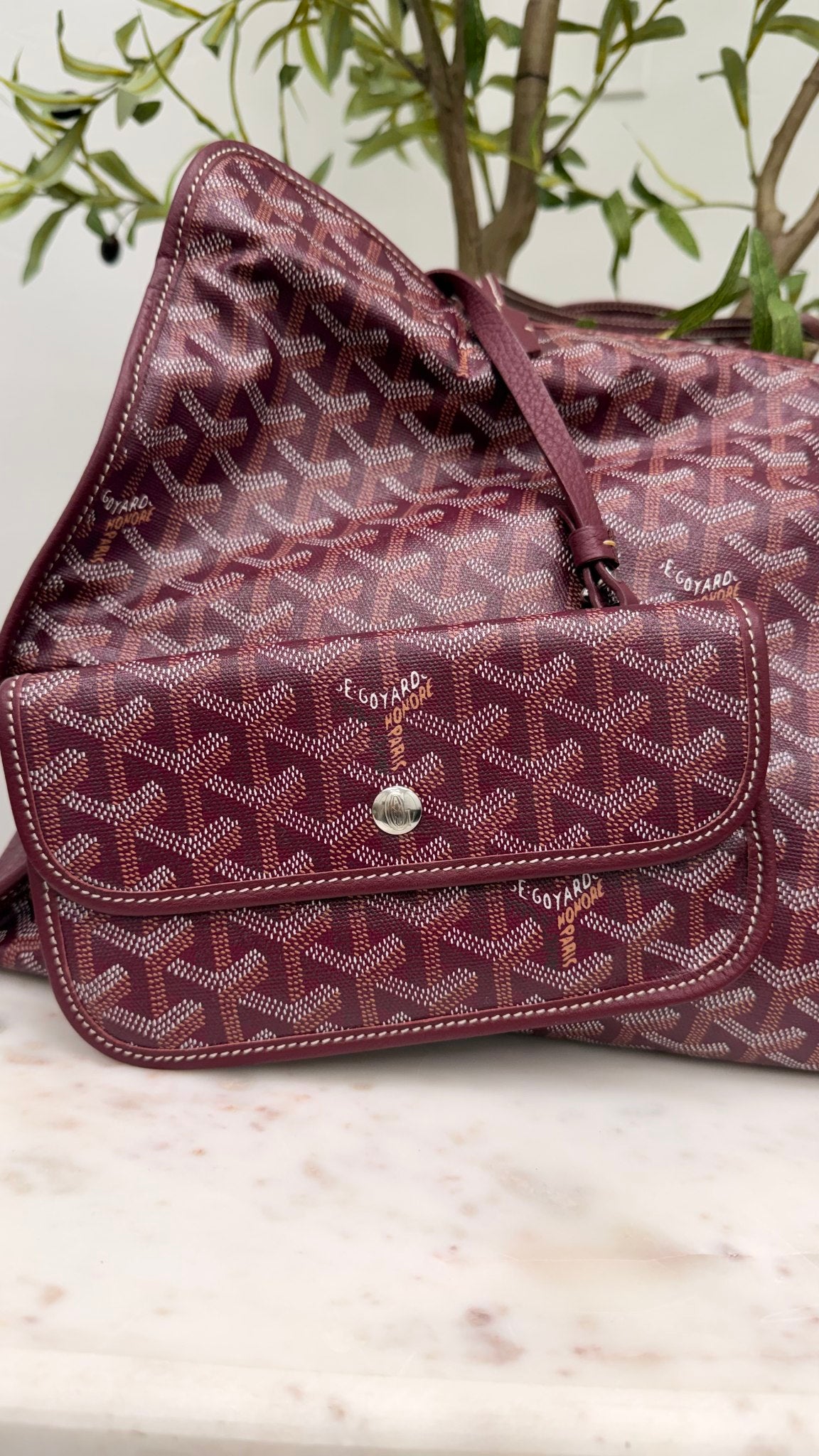 Goyard Burgundy Goyardine Canvas Sac Hardy PM Pet Carrier