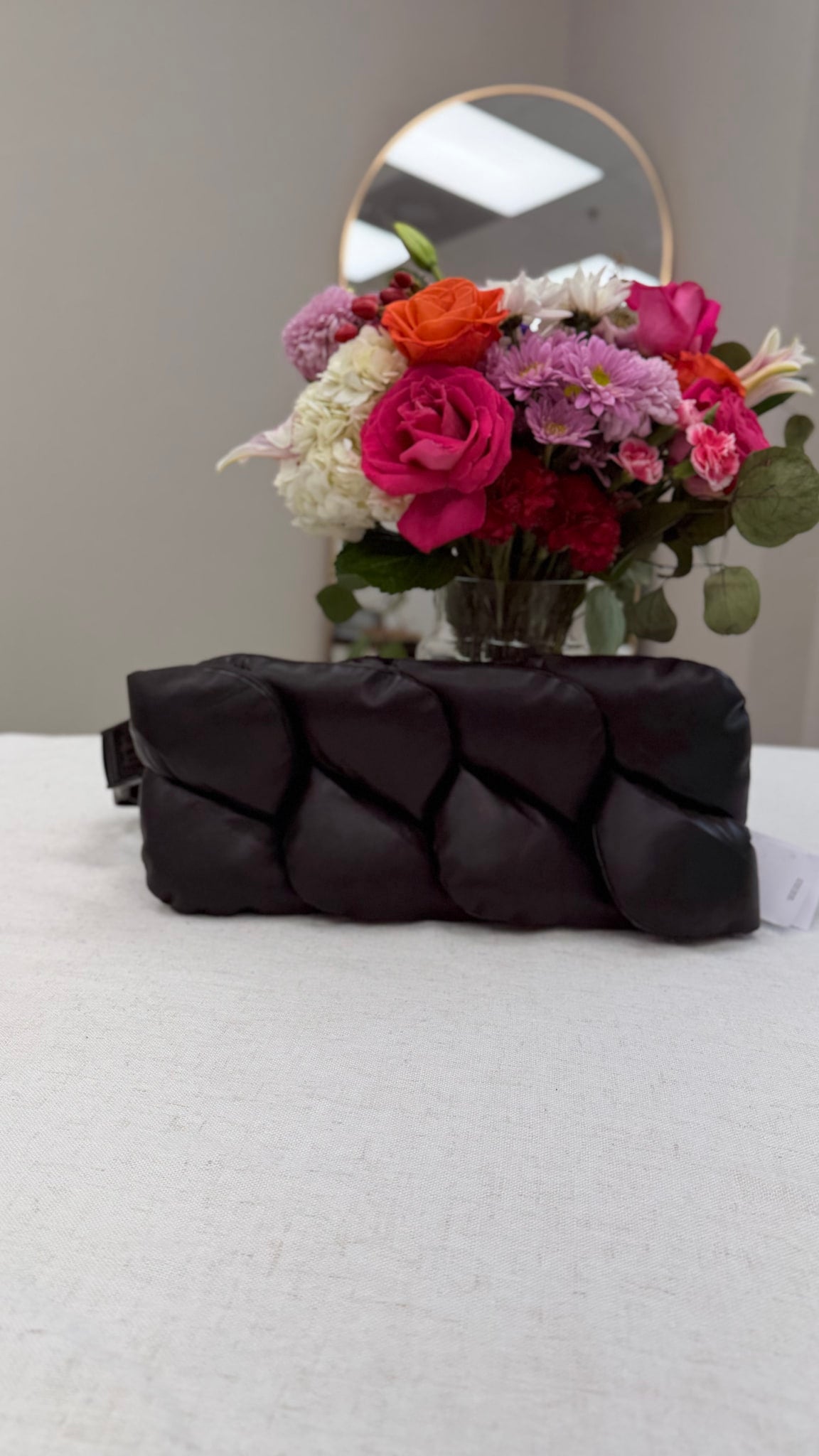 BRAND NEW- Balmain Black Maxi Chain Quilted Leather Bumbag