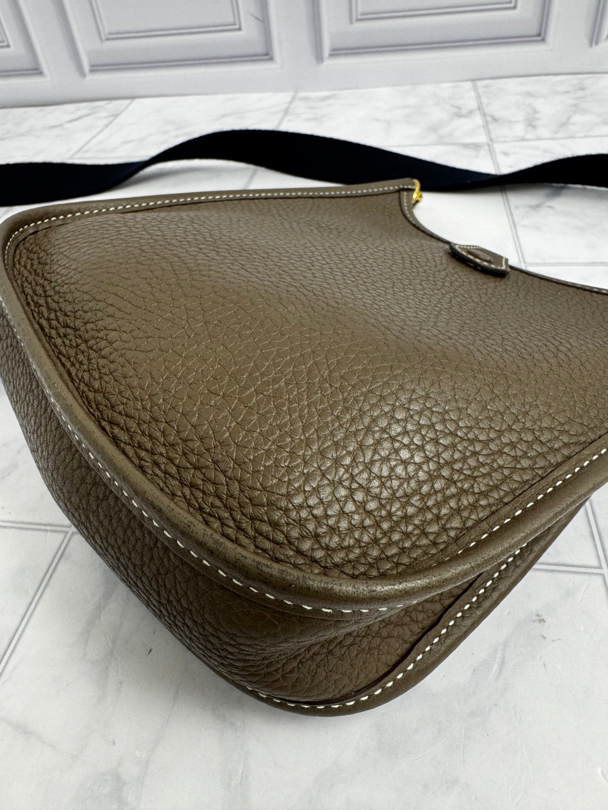 Hermes Etoupe Taurillon Clemence Leather Evelyne 16 Amazone Bag TPM