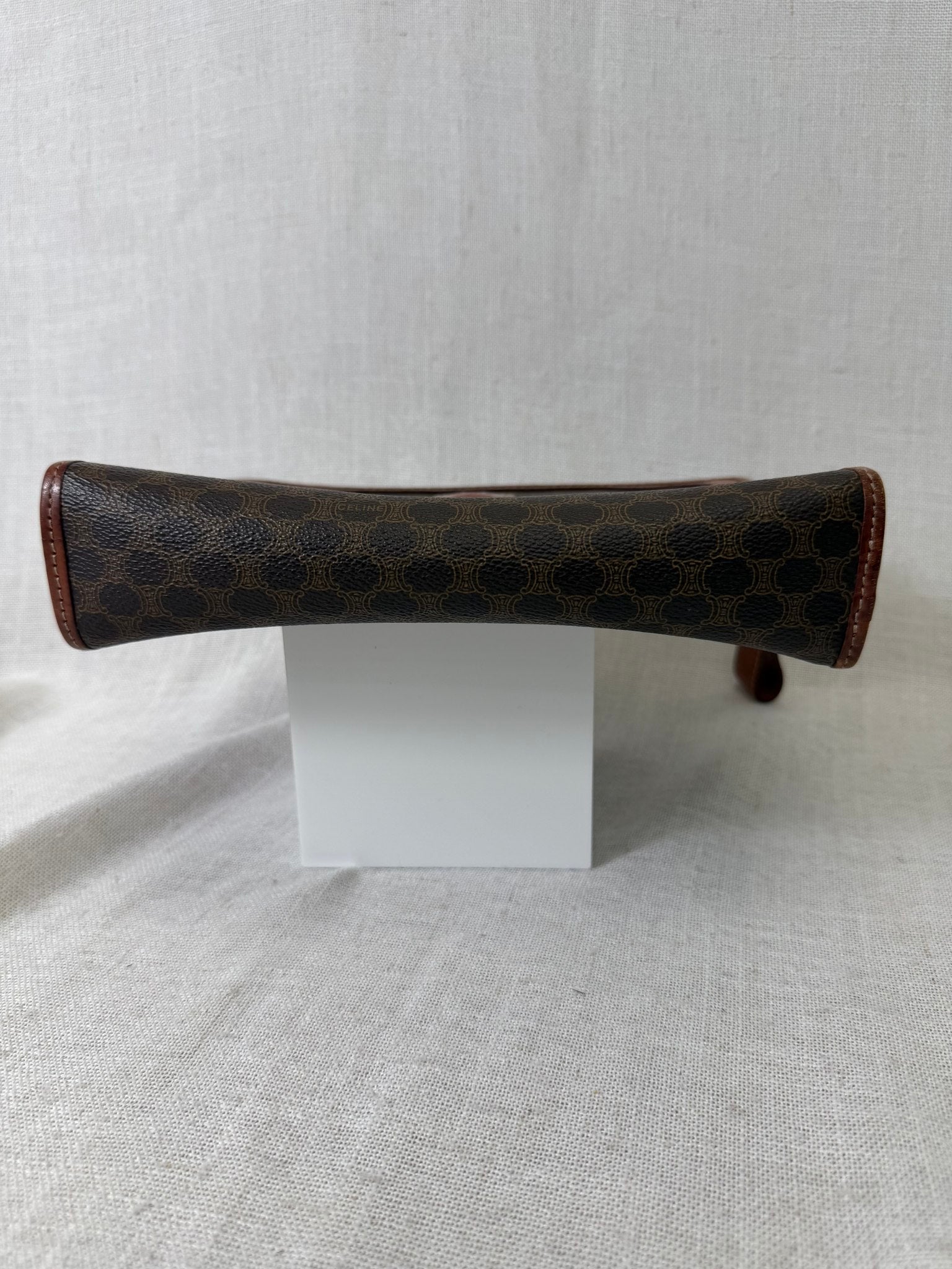 Celine Brown Coated Canvas Macadam Travel Pouch