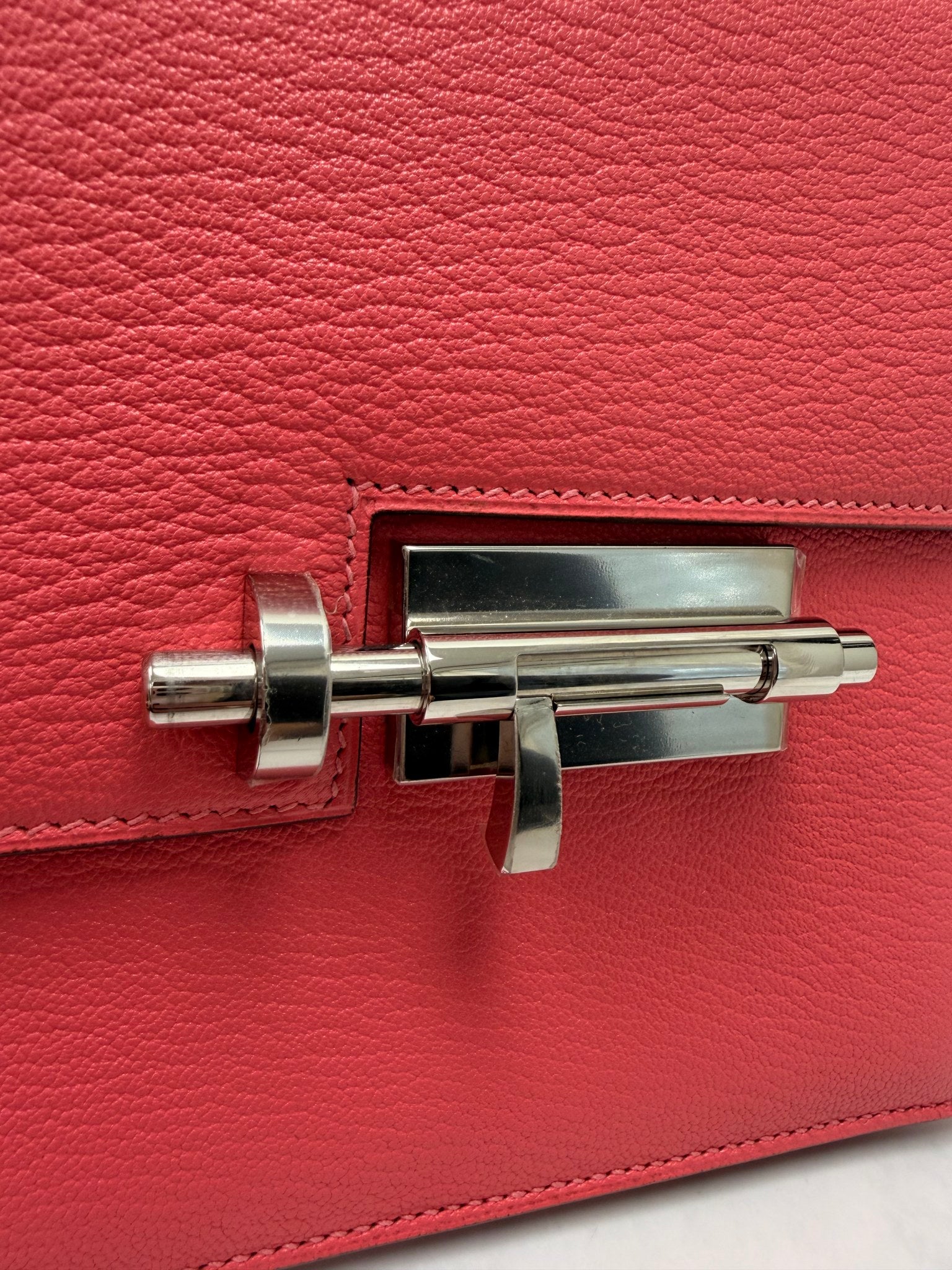 Hermes Pink Chevre Mysore Verrou Clutch