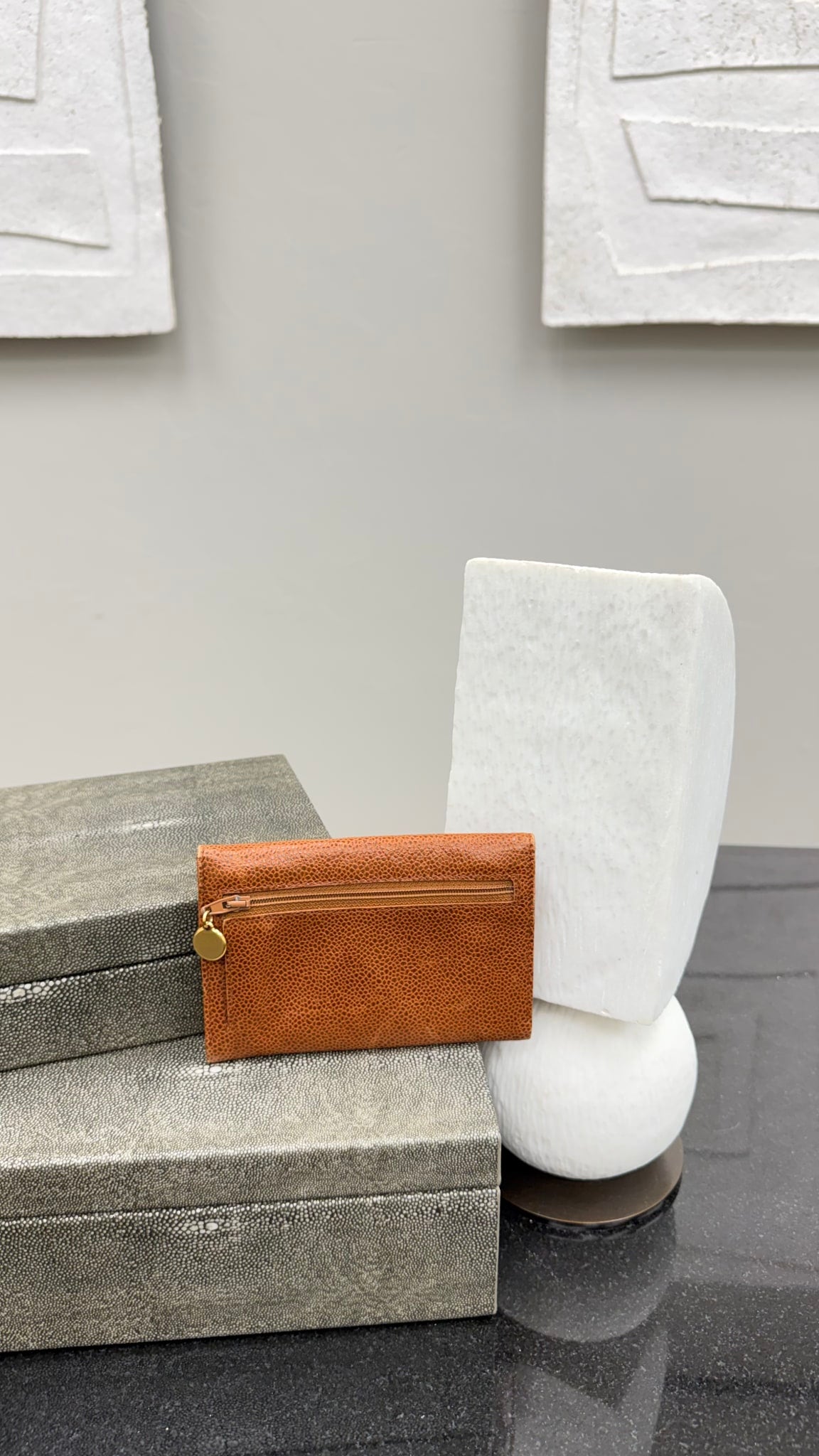 Chanel Brown Caviar Leather Timeless CC Compact Wallet