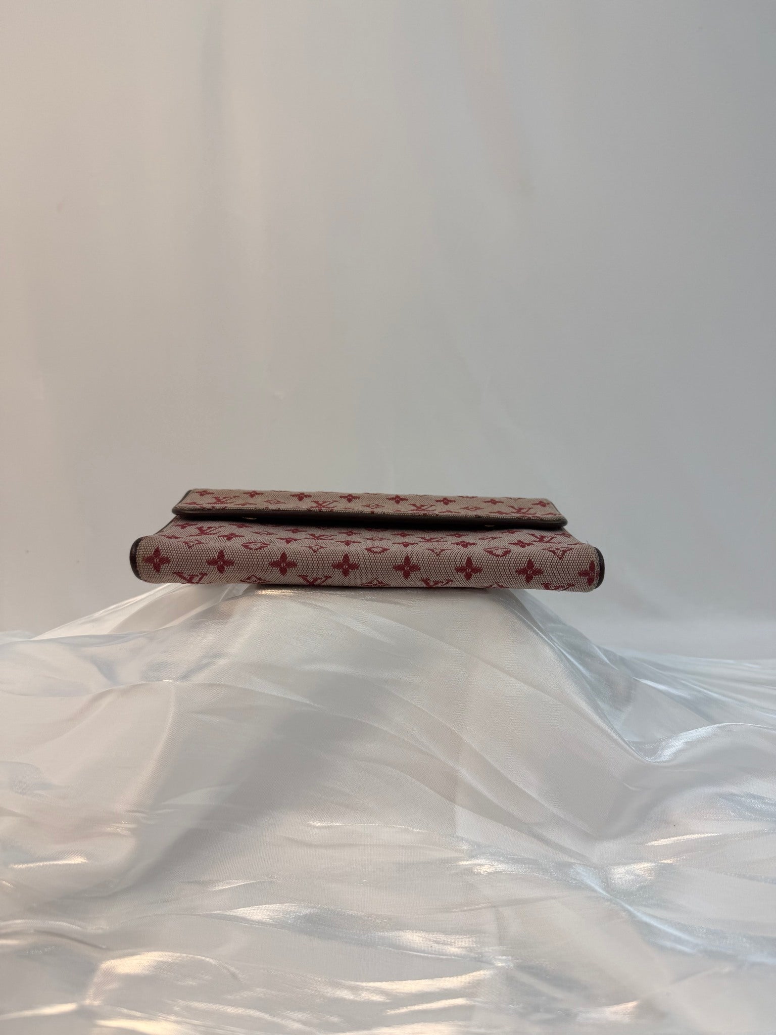 Louis Vuitton Burgundy Canvas Mini Lin Snap Wallet