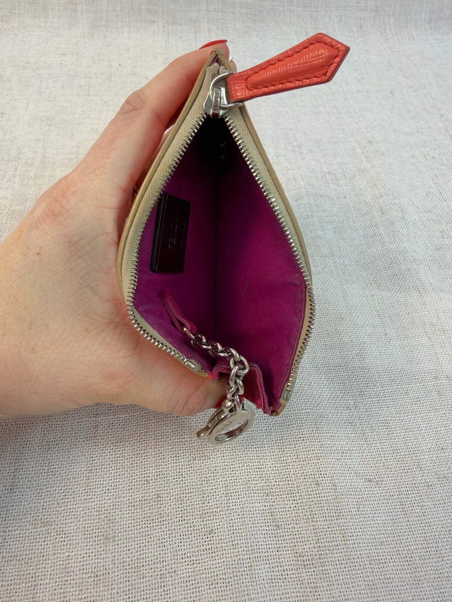 Fendi Multicolor Leather Monster Key Coin Pouch