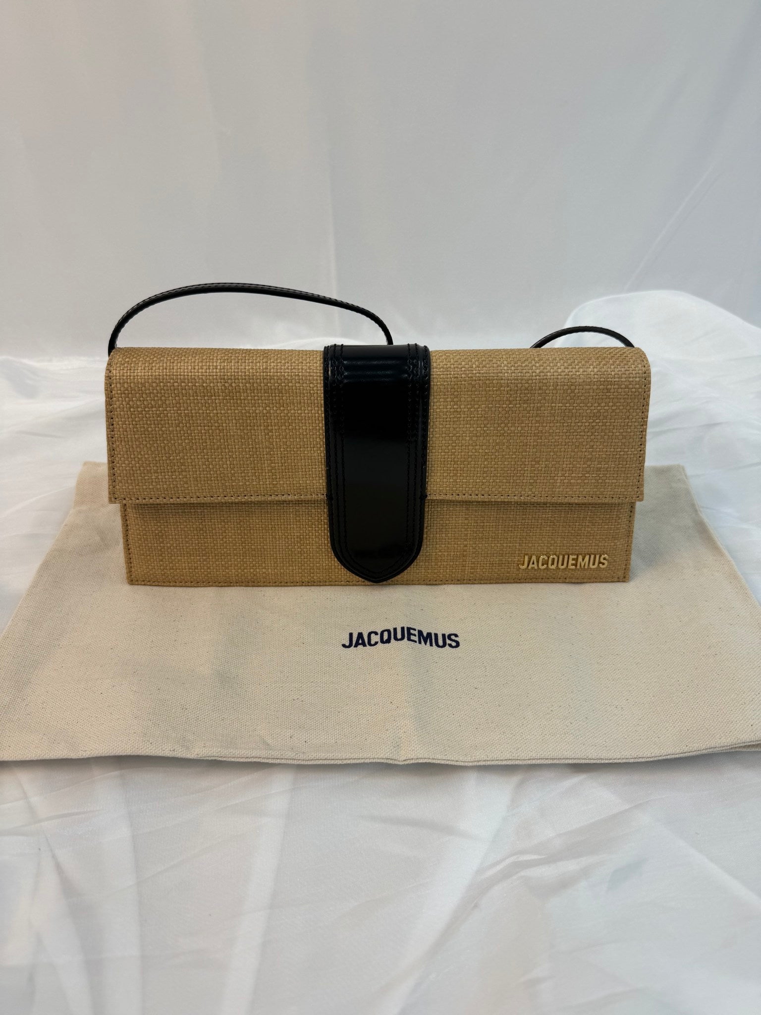 LIKE NEW- Jacquemus Raffia Le Grand Bambino Shoulder Bag