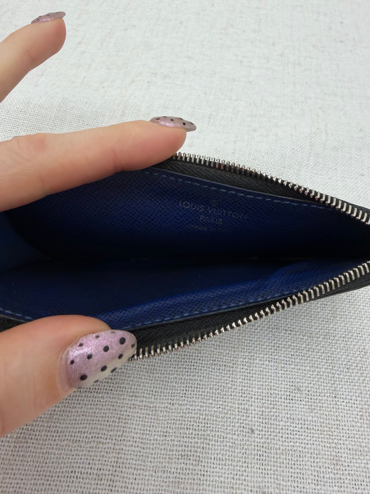 Louis Vuitton Cobalt Monogram & Blue Taiga Leather Coin Card Holder