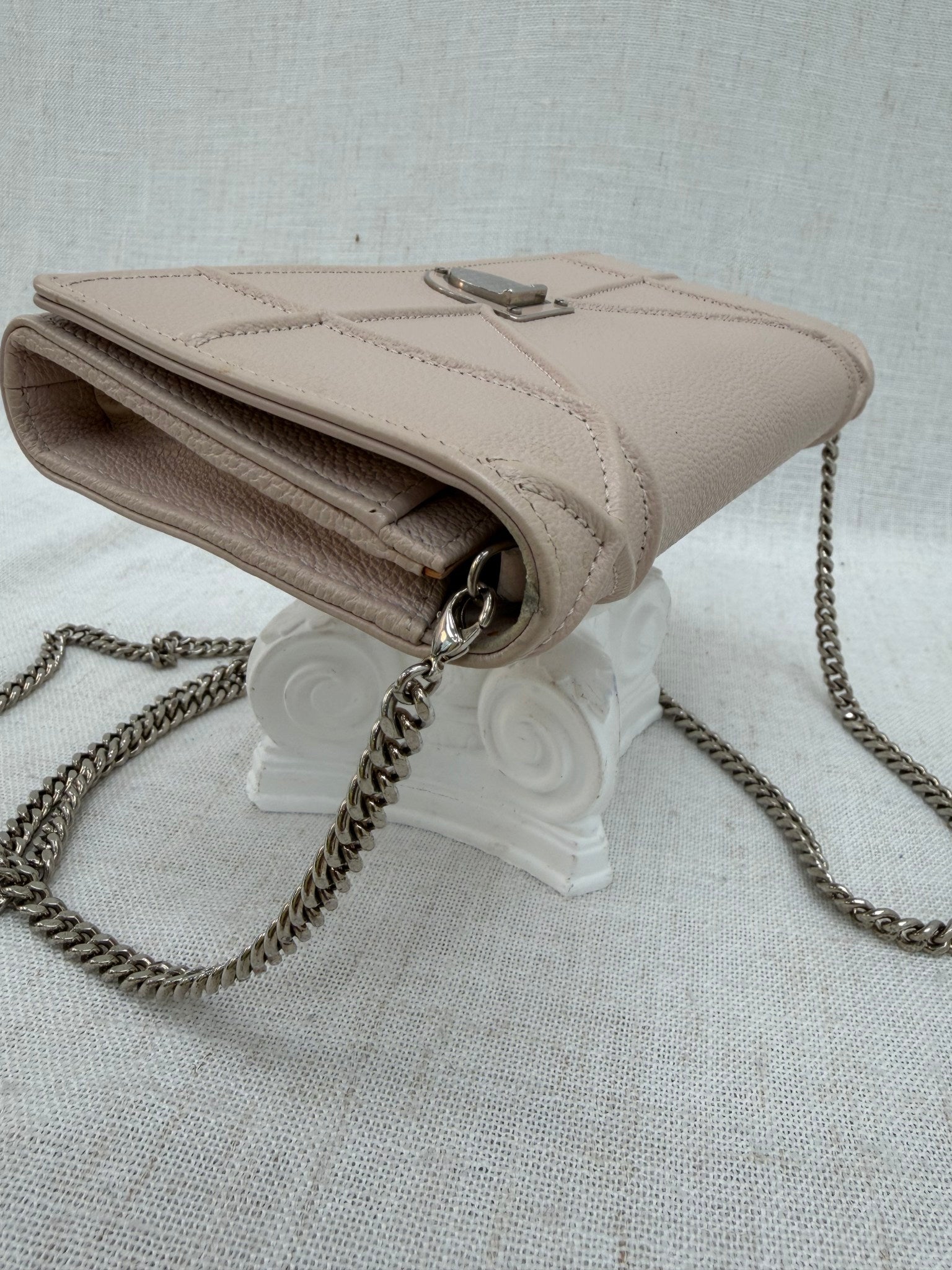 Christian Dior Dusty Rose Diorama Wallet on a Chain