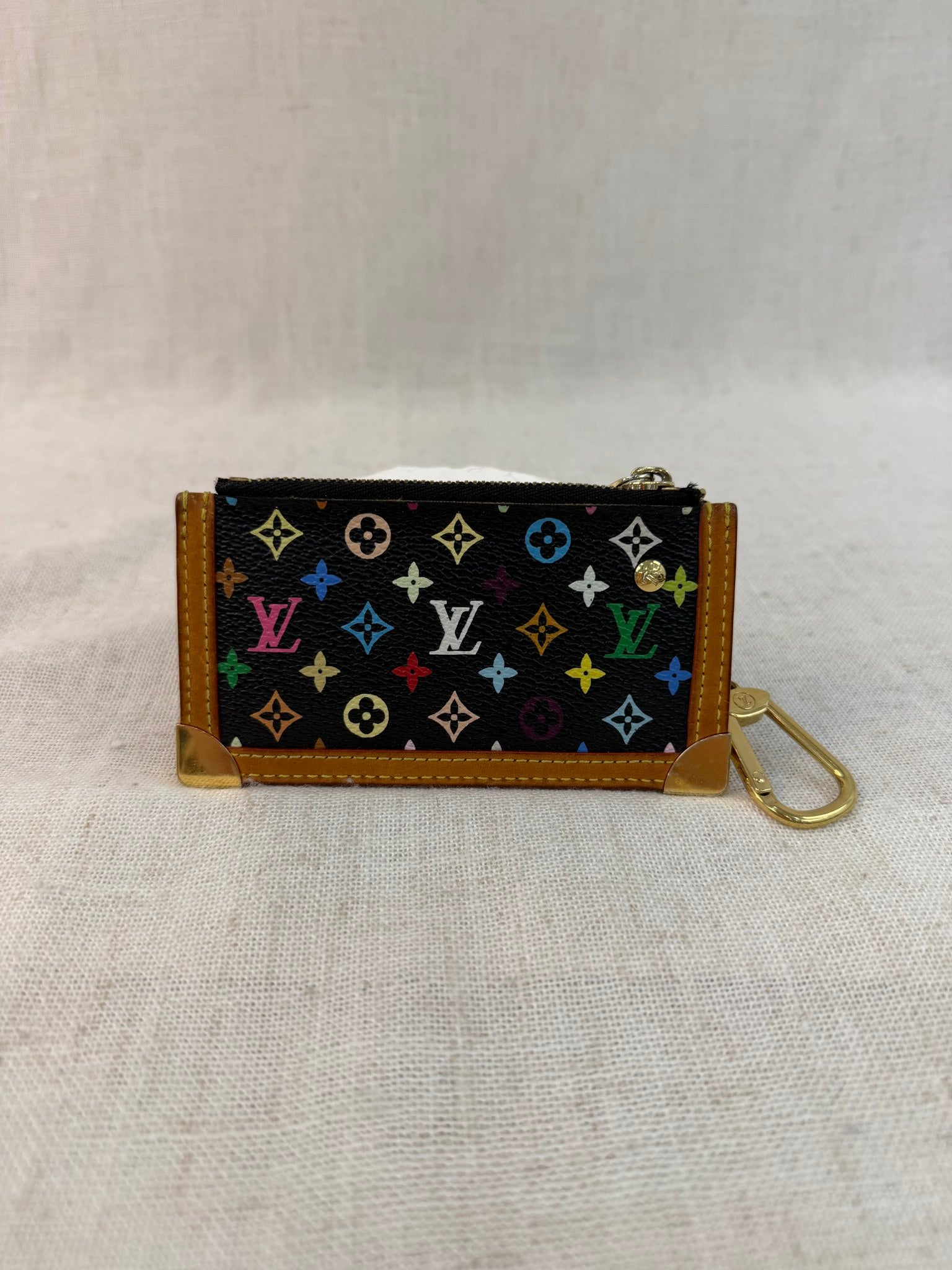 Louis Vuitton Black Multicolor Pochette Cles Coin Pouch