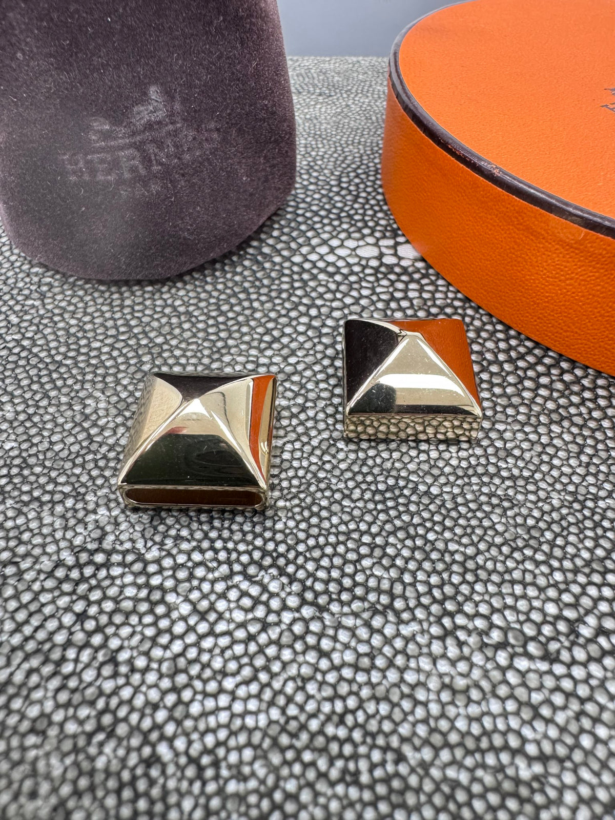 Hermes Gold Tone Medor Twilly Rings
