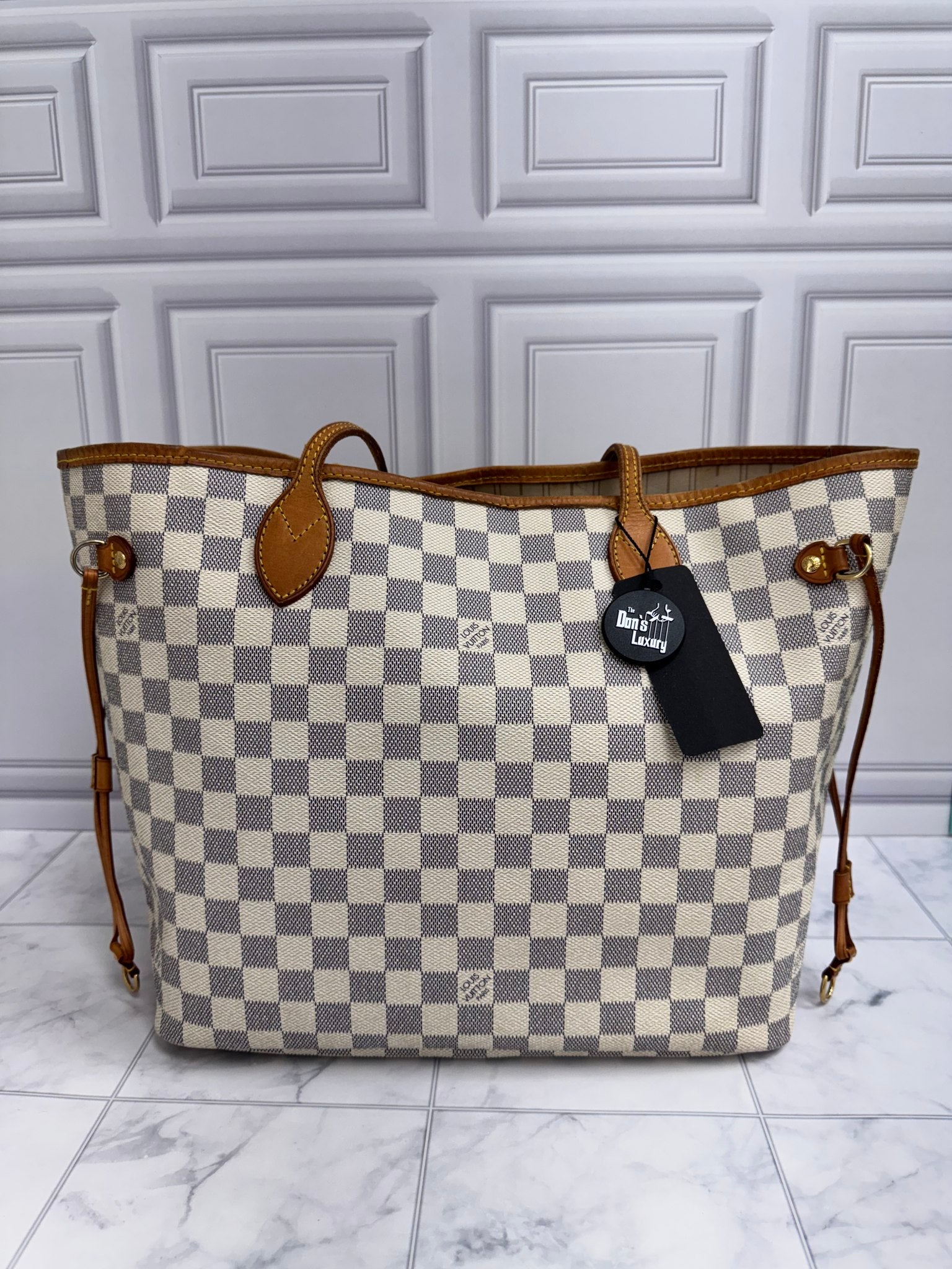 Louis Vuitton Damier Azur Neverfull MM Tote Bag