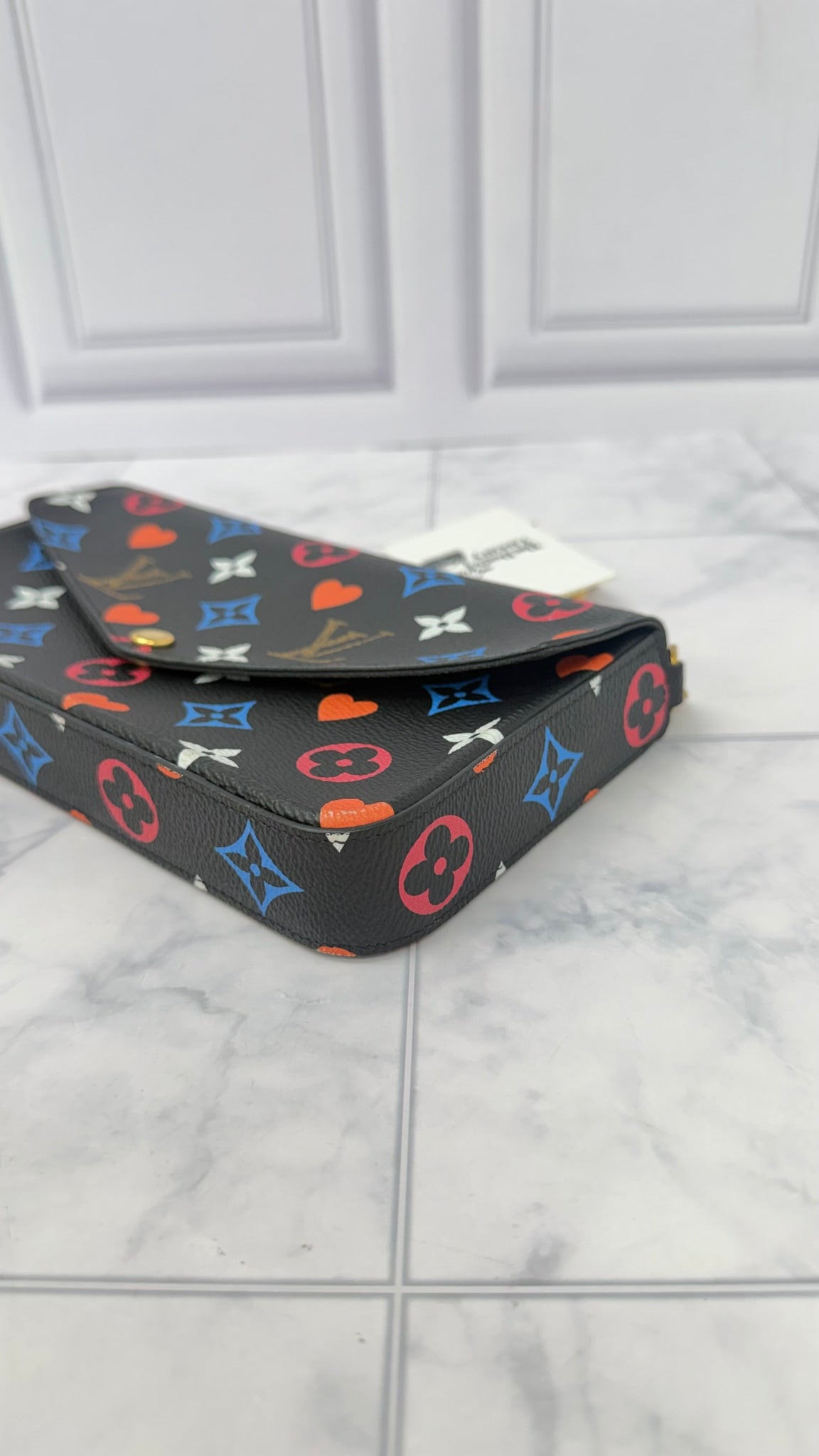 Louis Vuitton Black Multicolor Monogram Game On Pochette Felicie