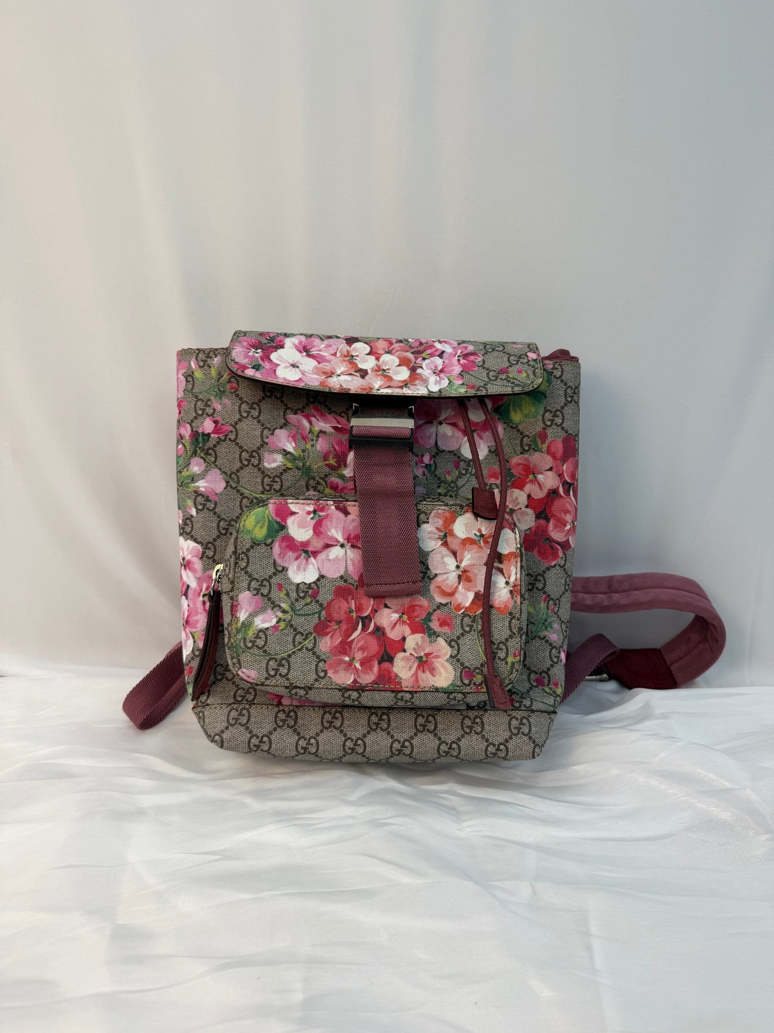 Gucci Brown GG Supreme Print Blooms Backpack