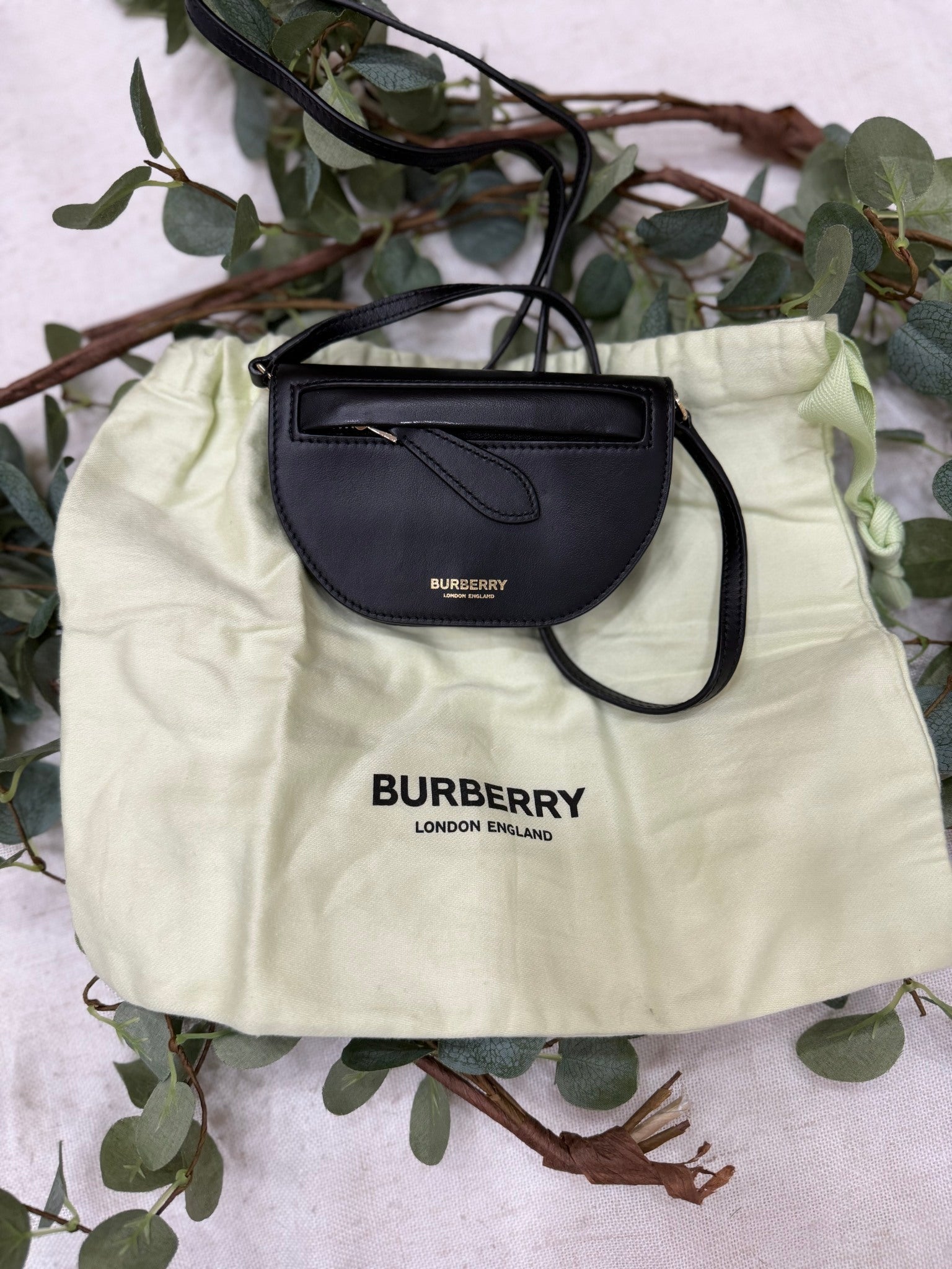 Burberry Black Leather Olympia Mini Bag