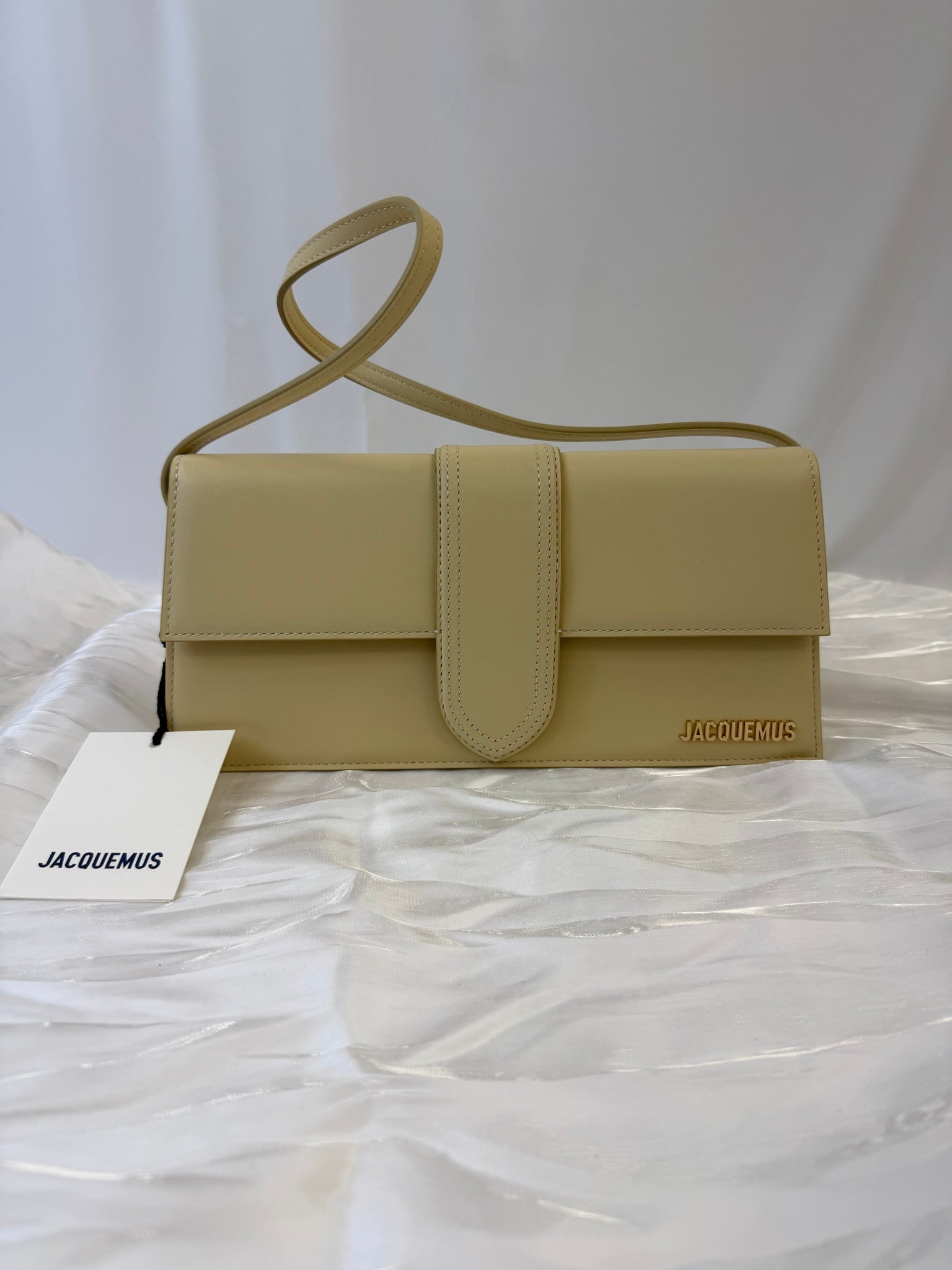 BRAND NEW- Jacquemus Beige Leather Le Grand Bambino Bag