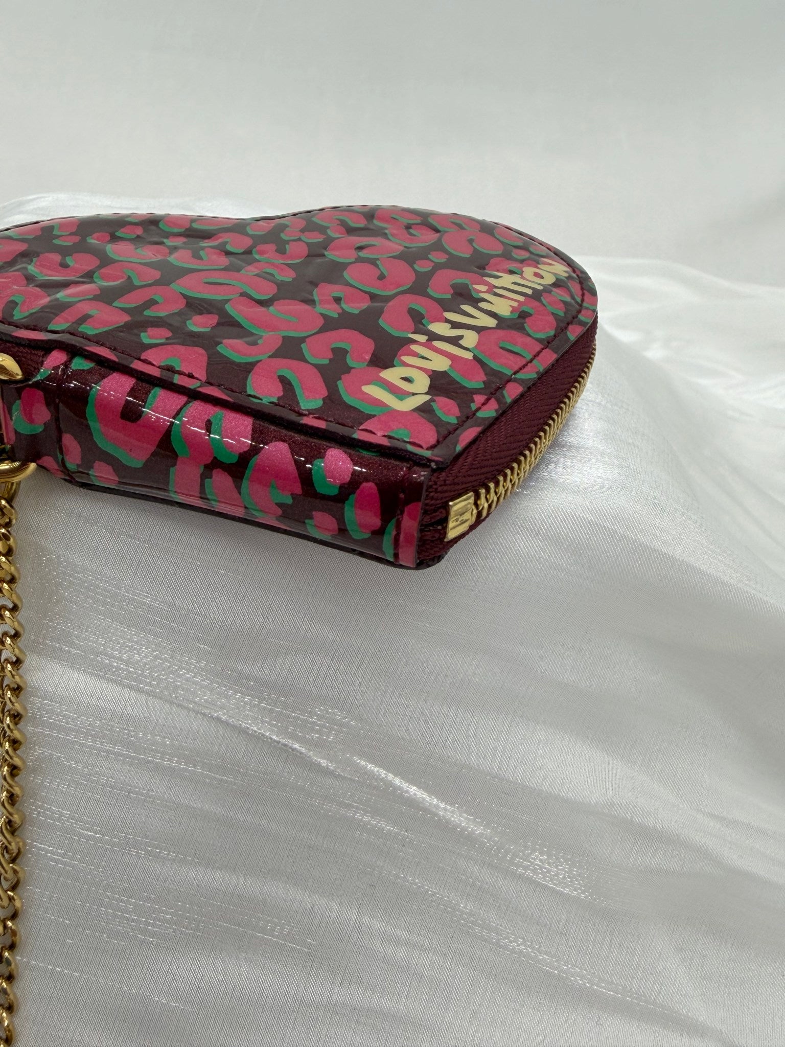 Louis Vuitton x Stephen Sprouse Purple Leopard Vernis Heart Coin Purse