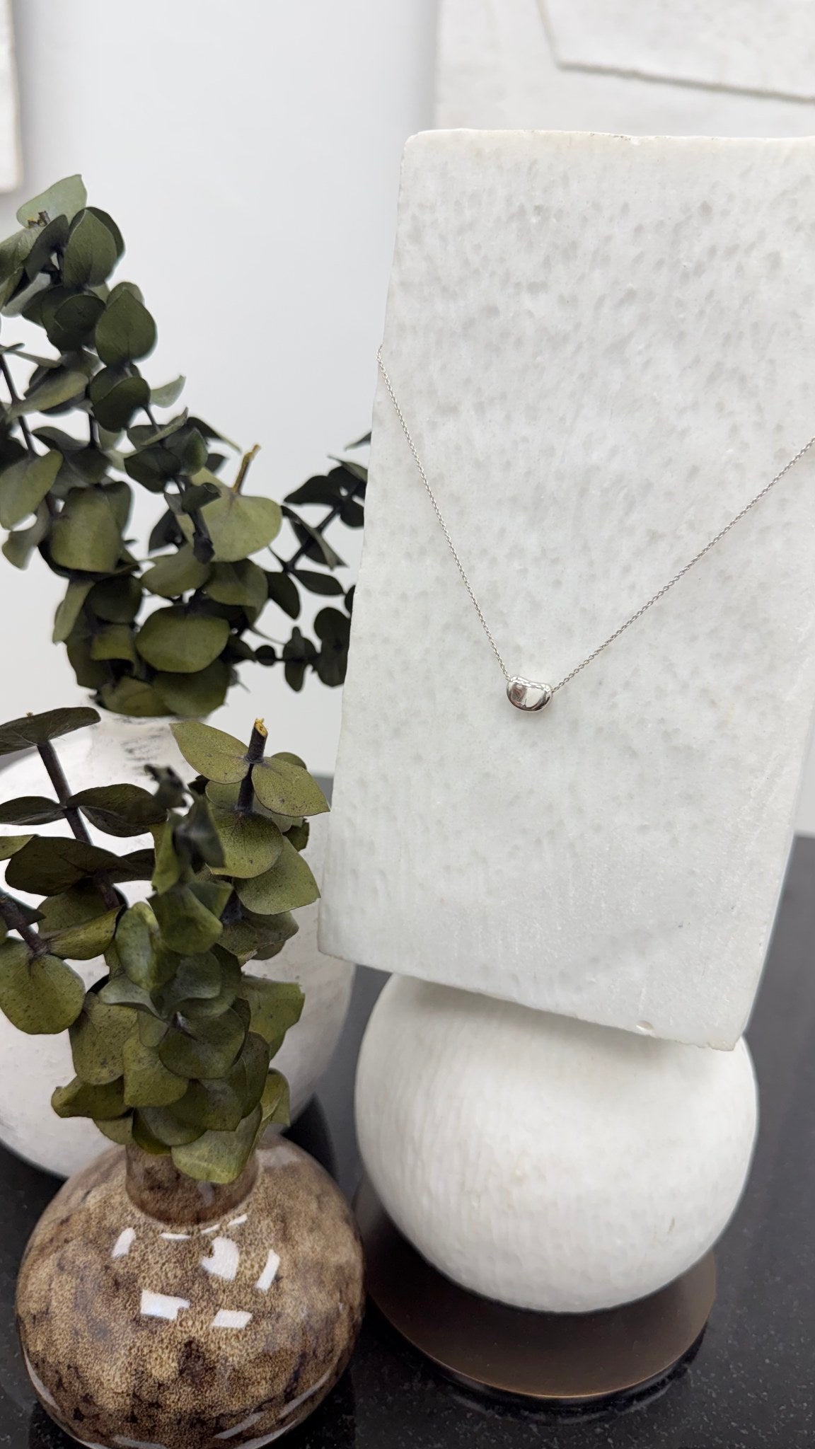 Tiffany & Co Silver Small Bean Necklace
