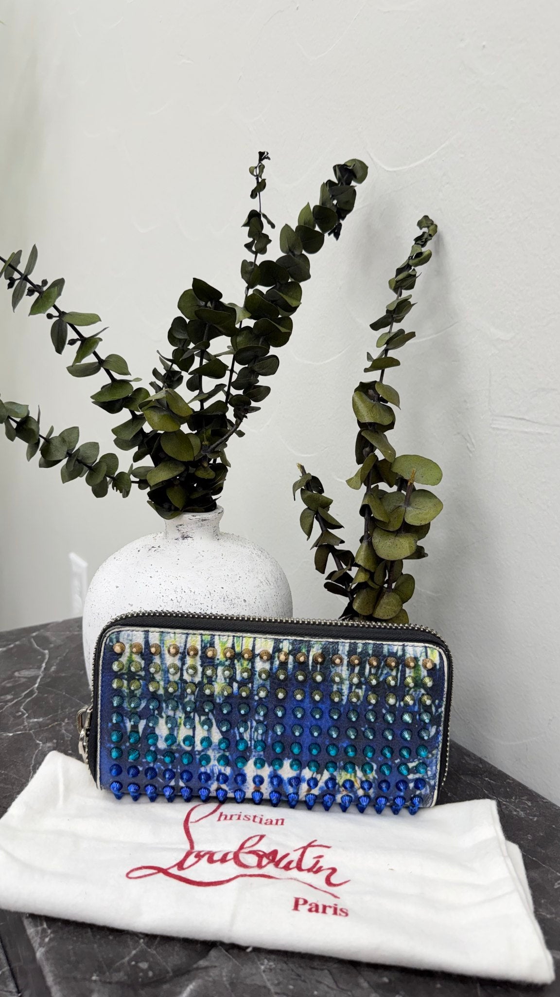 Christian Louboutin Multicolor Leather Panettone Studded Zippy Wallet