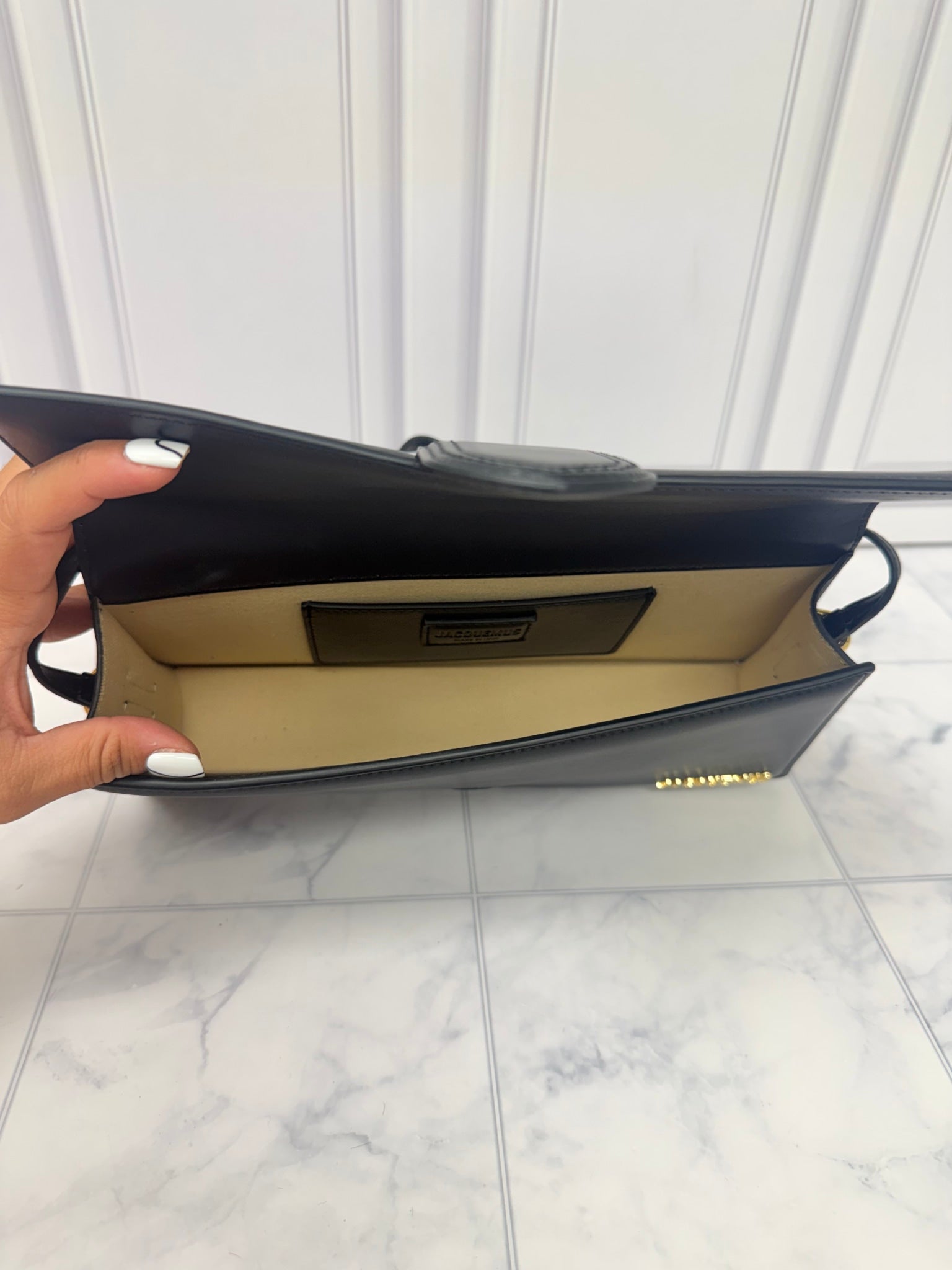 BRAND NEW - Jacquemus Black Leather Le Bambino Long Shoulder Bag