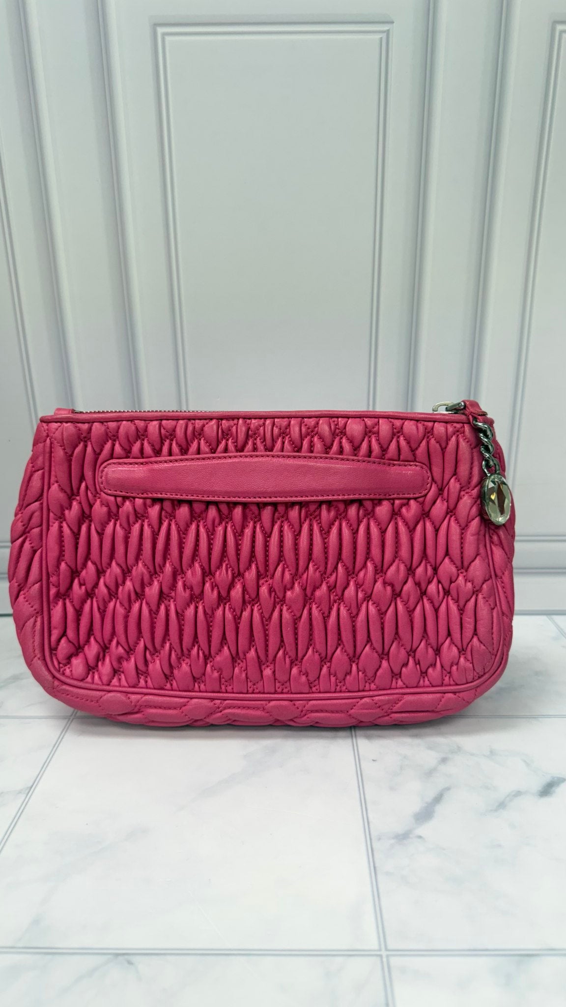 Miu Miu Hot Pink Nappa Leather Clutch
