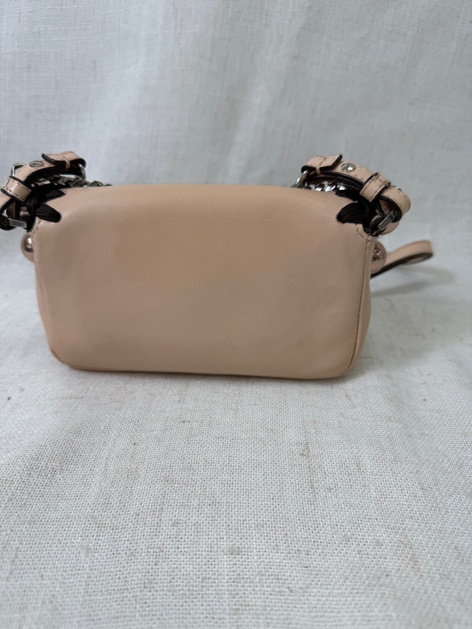 Fendi Beige Leather Kan I Baguette Shoulder Bag