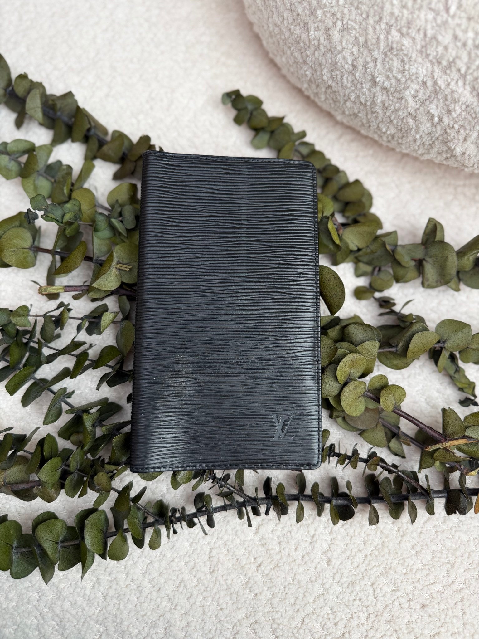 Louis Vuitton Black Epi Leather Checkbook Wallet