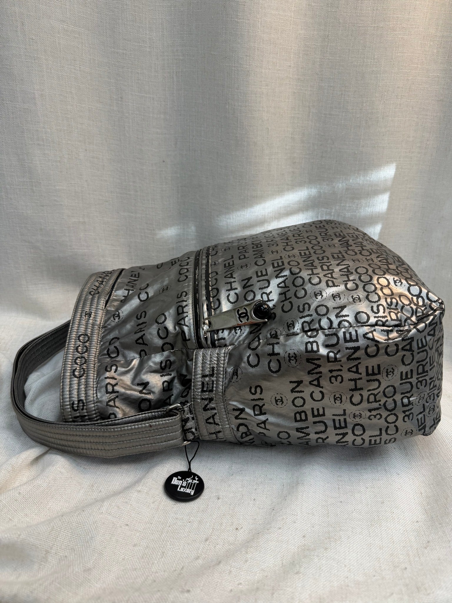 Chanel Silver Coated Canvas Unlimited Line Shoulder Bag