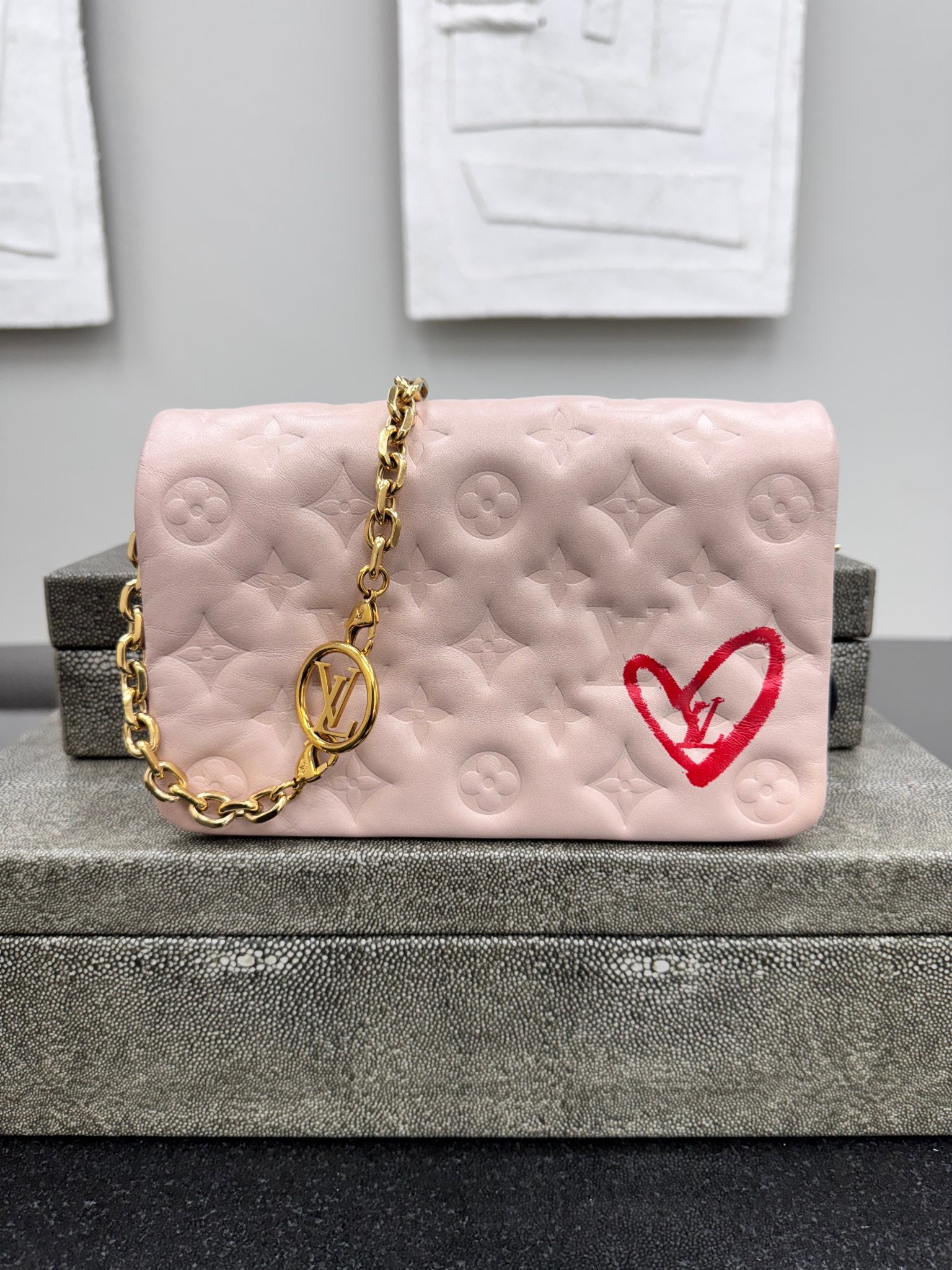 Louis Vuitton Light Pink Monogram Fall In Love Pochette Coussin