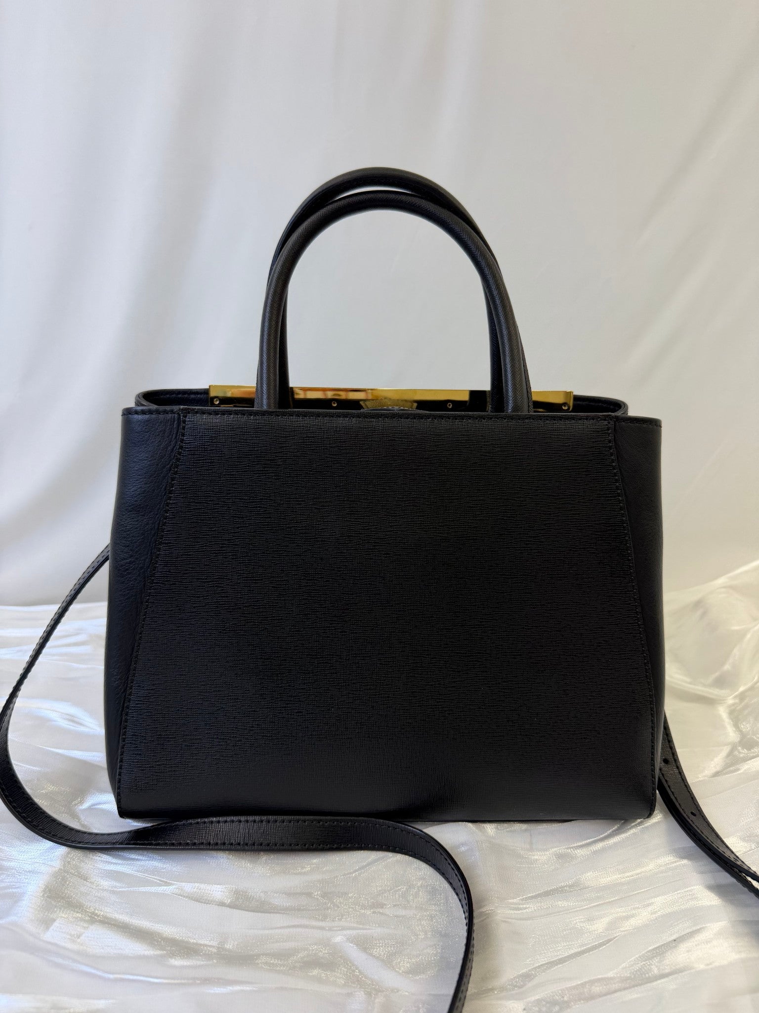 Fendi Black Leather 2 Jours Petite Bag