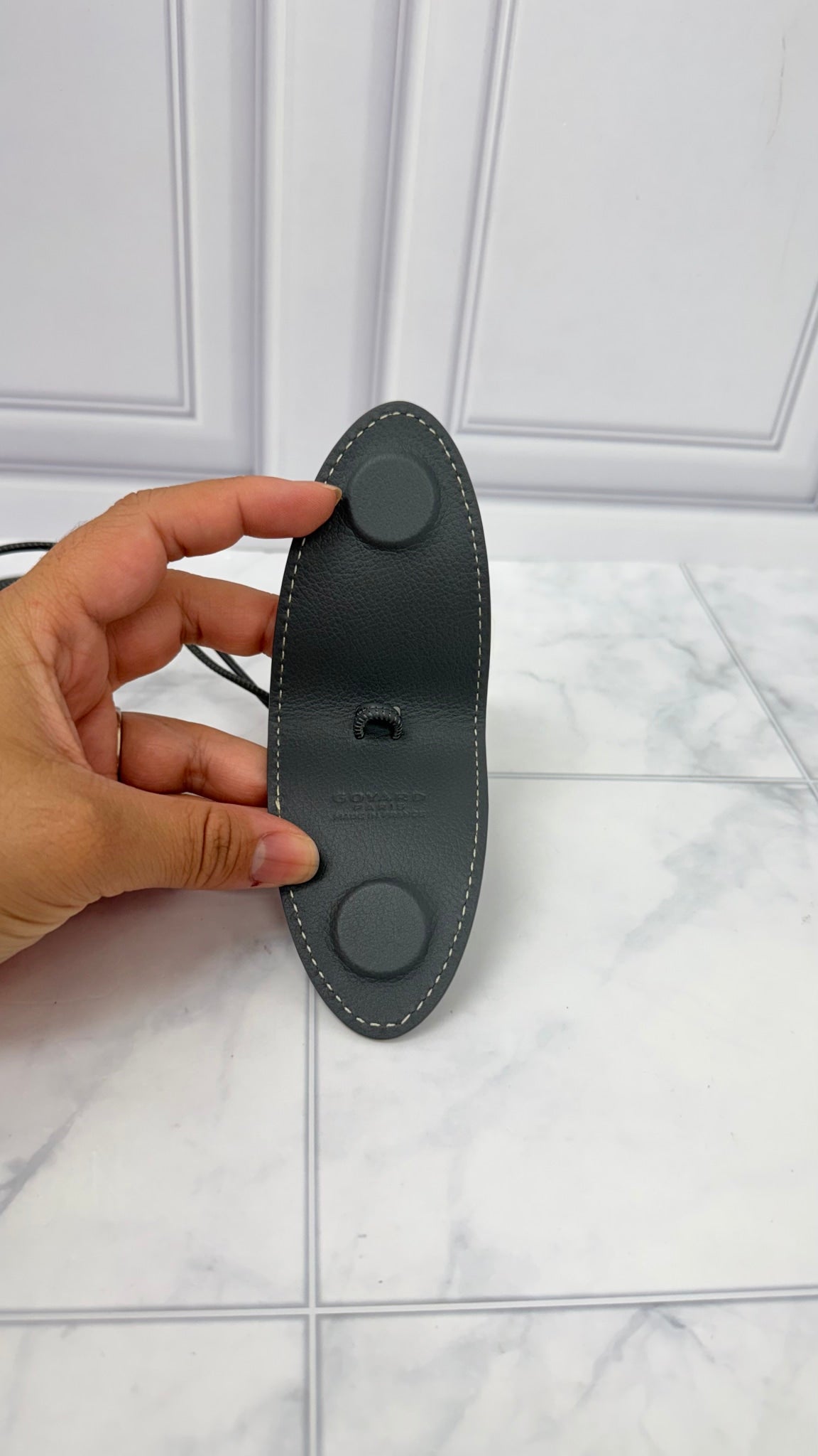 BRAND NEW - Goyard Grey Leather Bag Clip