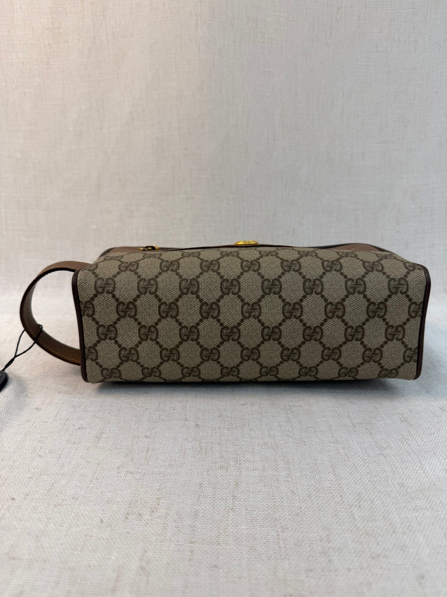 Gucci Brown Coated Canvas GG Print Vintage Toiletry Case