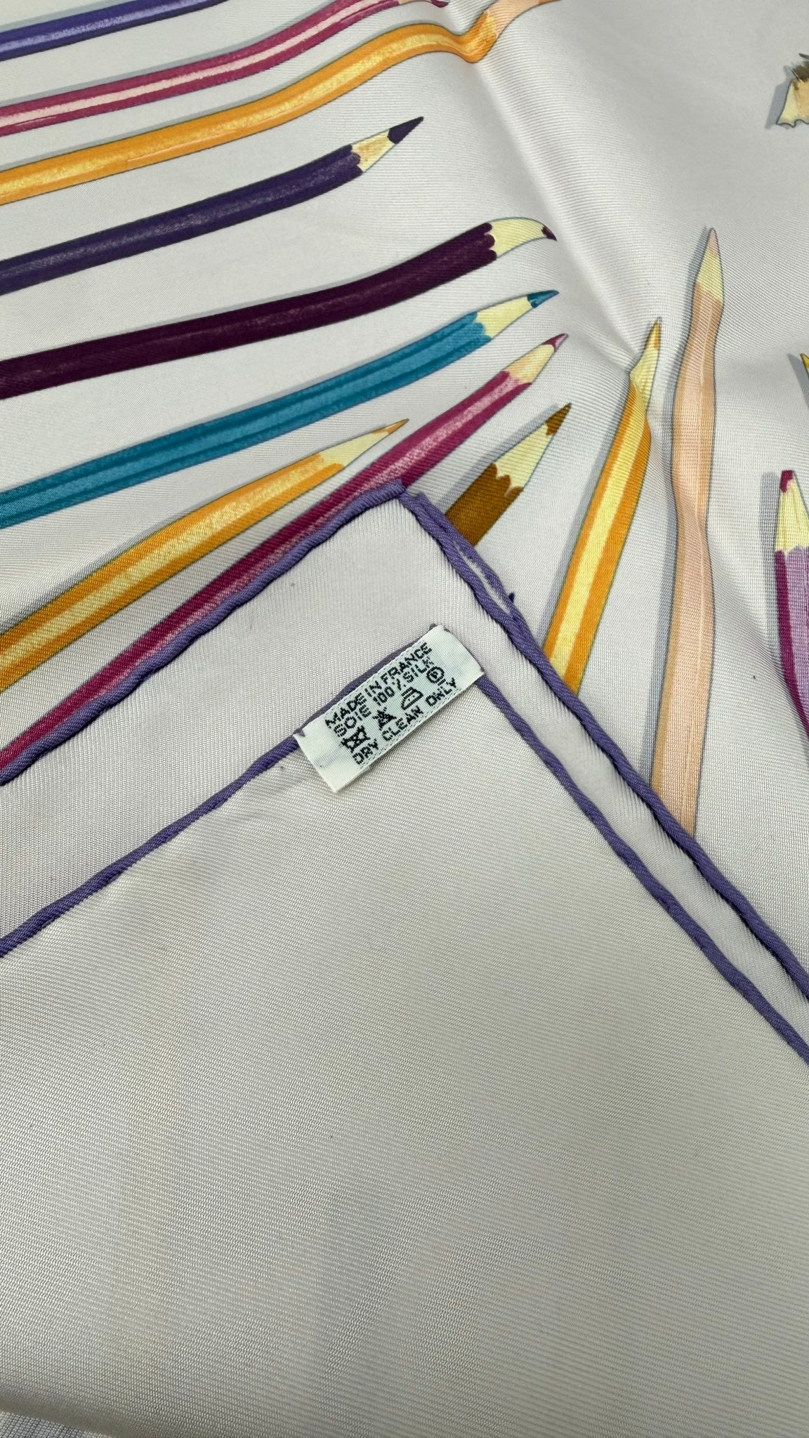 Hermes Multicolor Silk A Vos Crayon Carre 90 Scarf