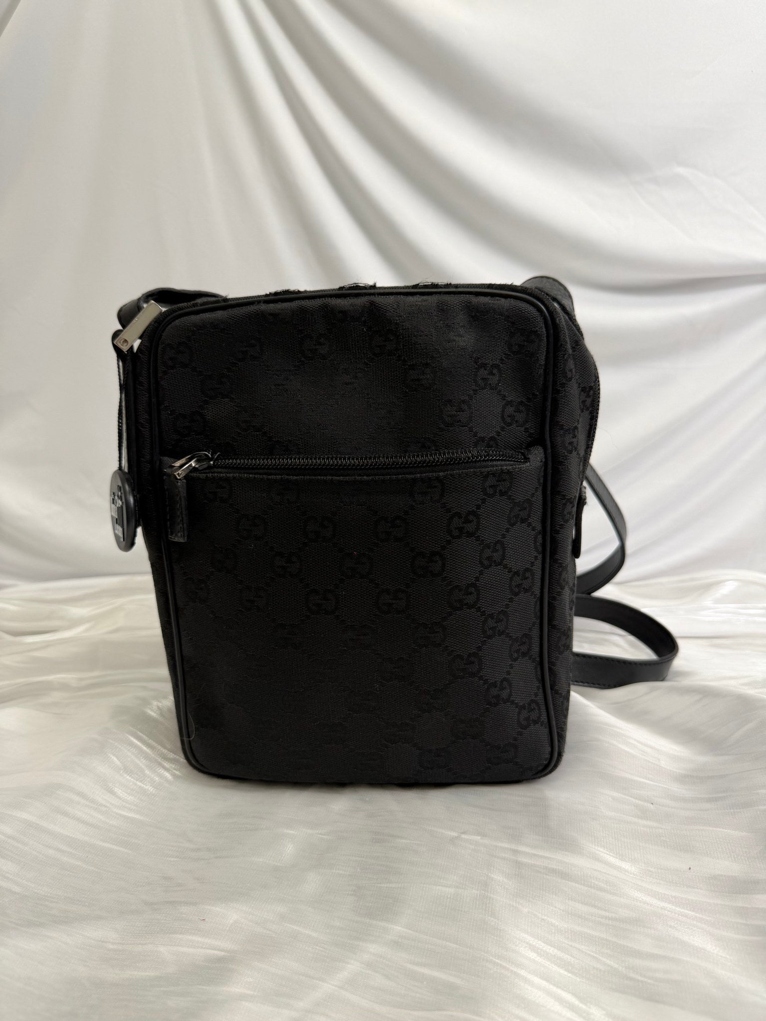Gucci GG Black Canvas Messenger Bag