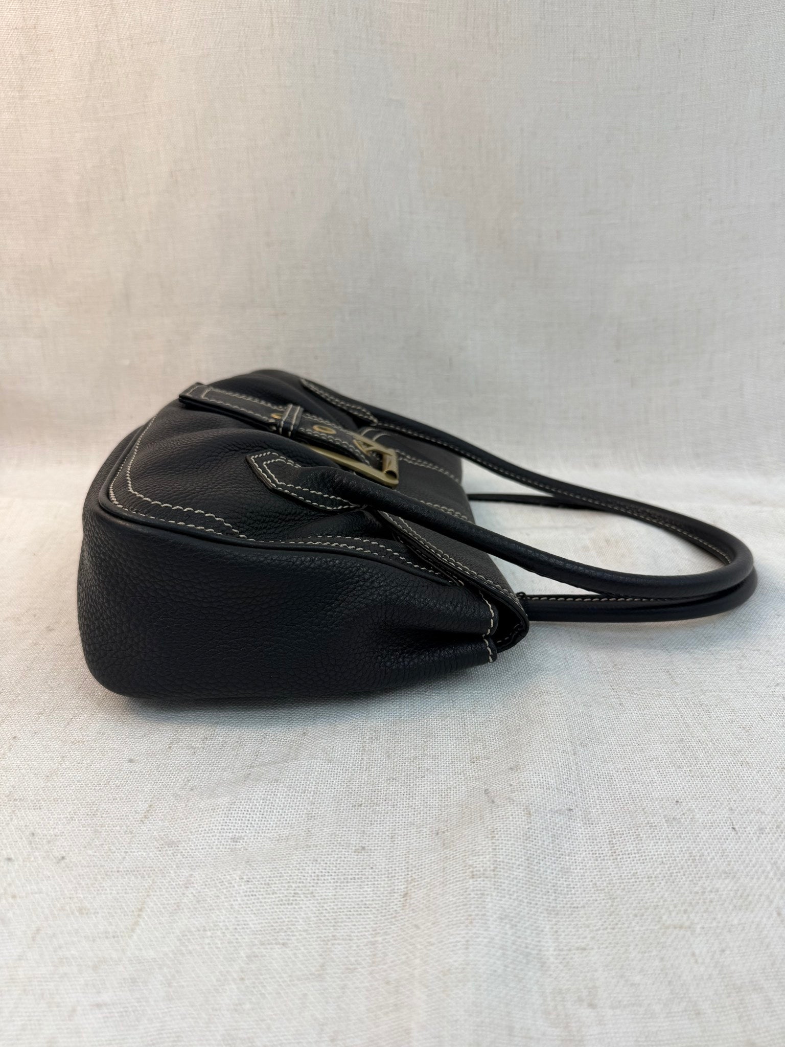 Celine Black Leather Shoulder Bag