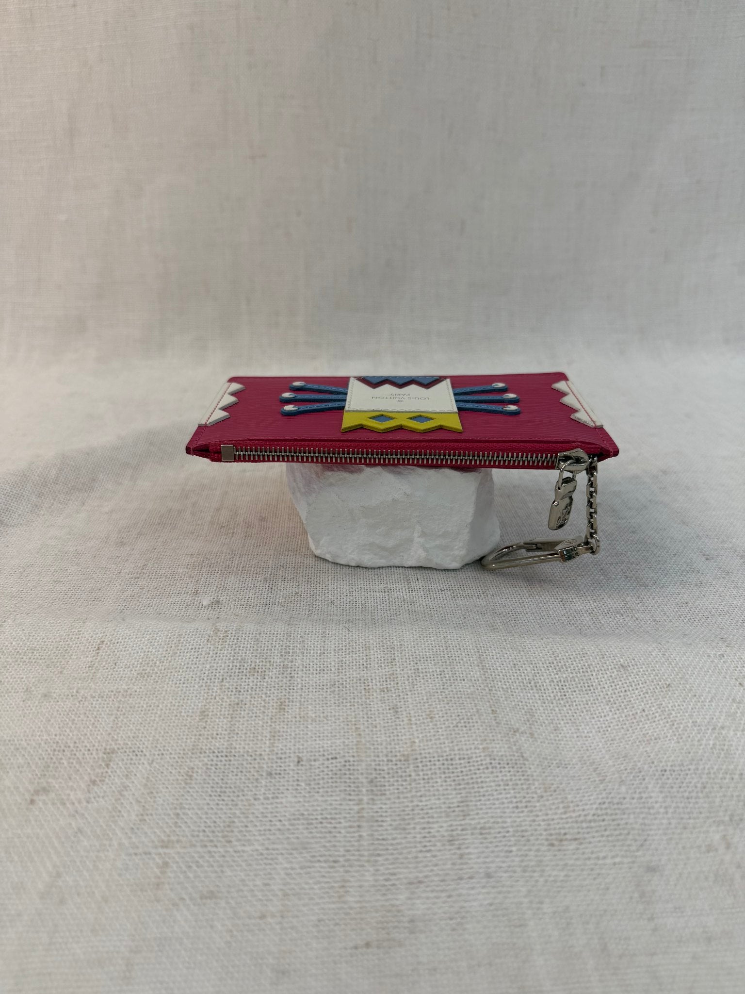 Louis Vuitton Pink Epi Leather Tribal Mask Pochette Cles Coin Pouch