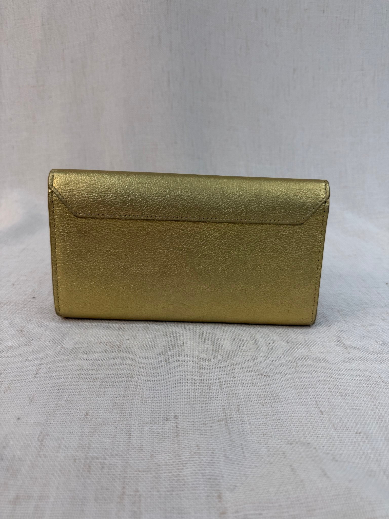 Louis Vuitton Gold Leather Mylockme Long Flap Wallet