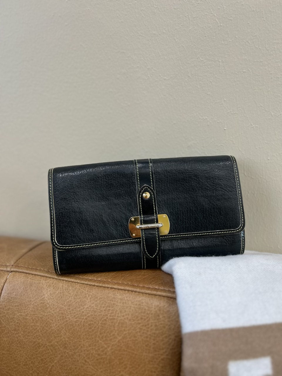 Louis Vuitton Black Suhali Leather Wallet