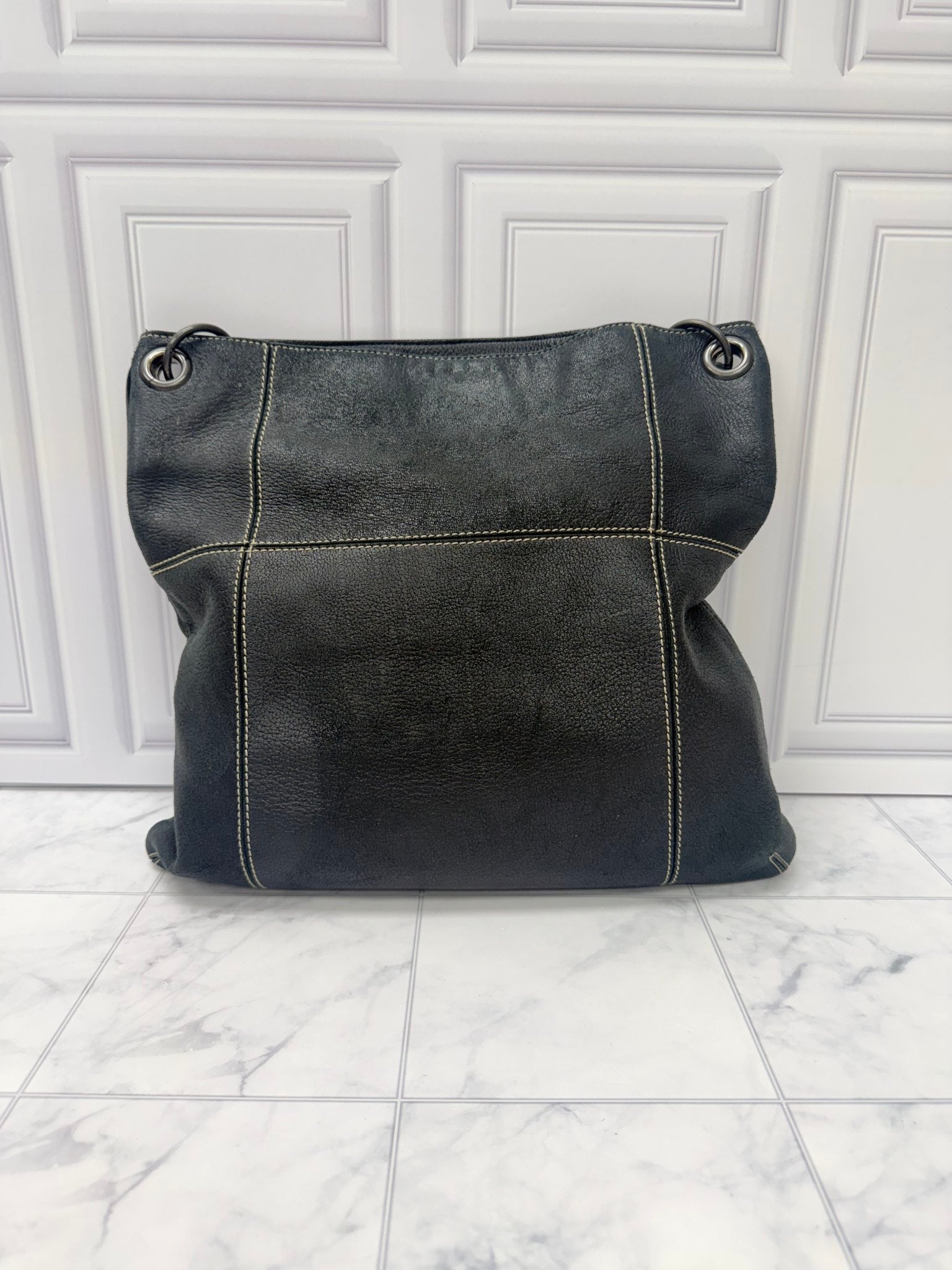 Bottega Veneta Black Leather Shoulder Bag