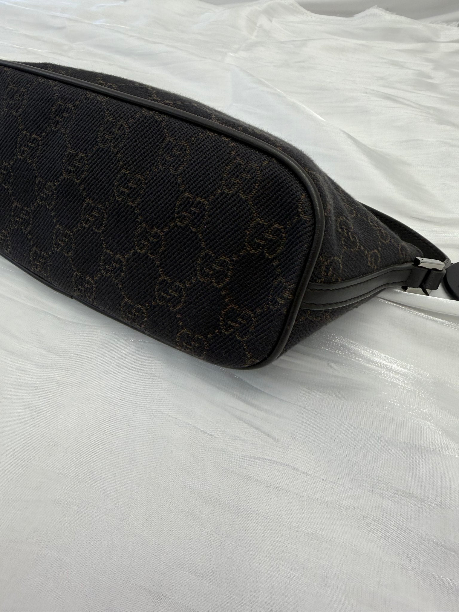 Gucci Black & Brown GG Canvas Mini Pochette