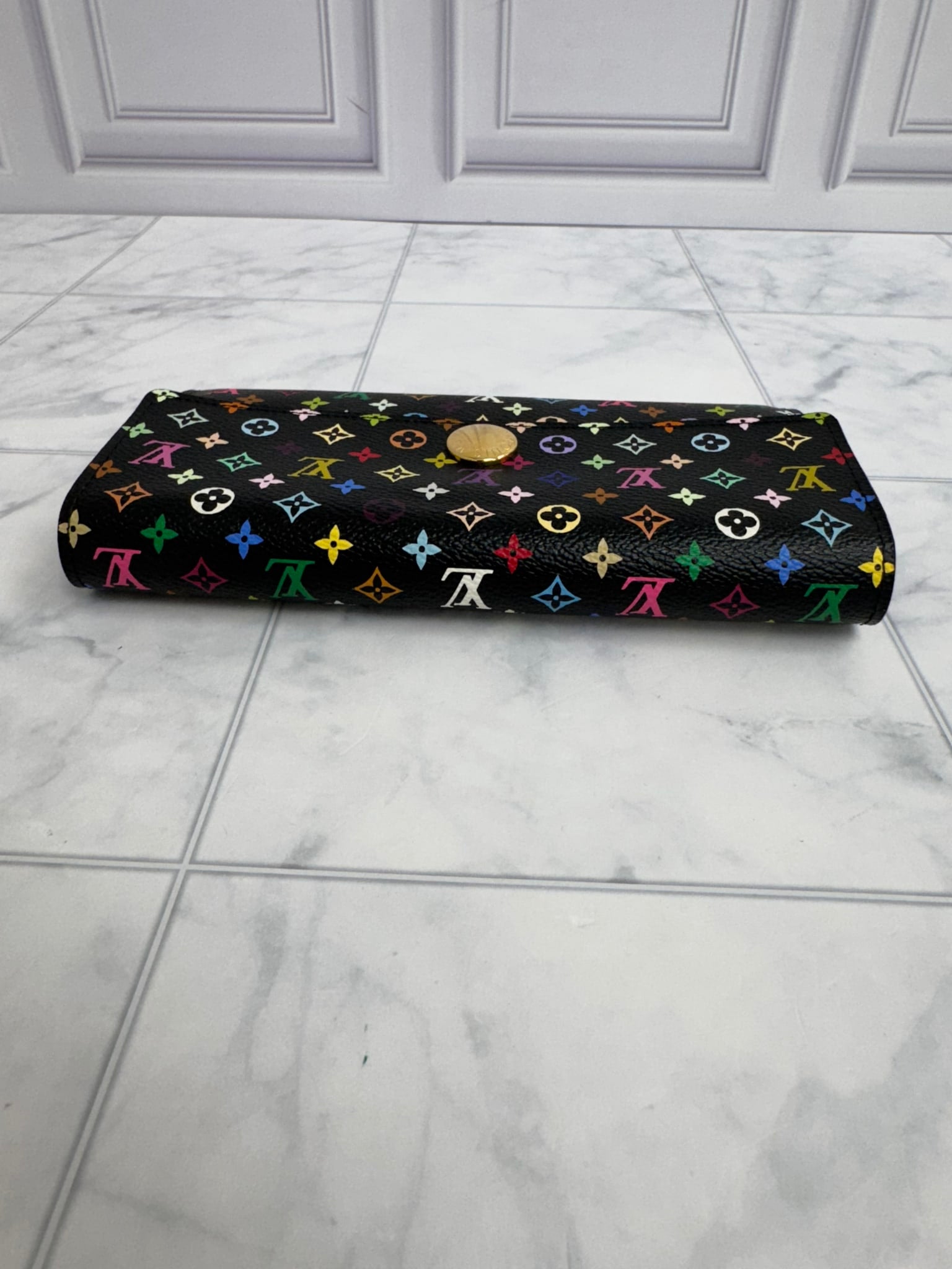 Louis Vuitton Black Multicolor Monogram Sarah Wallet